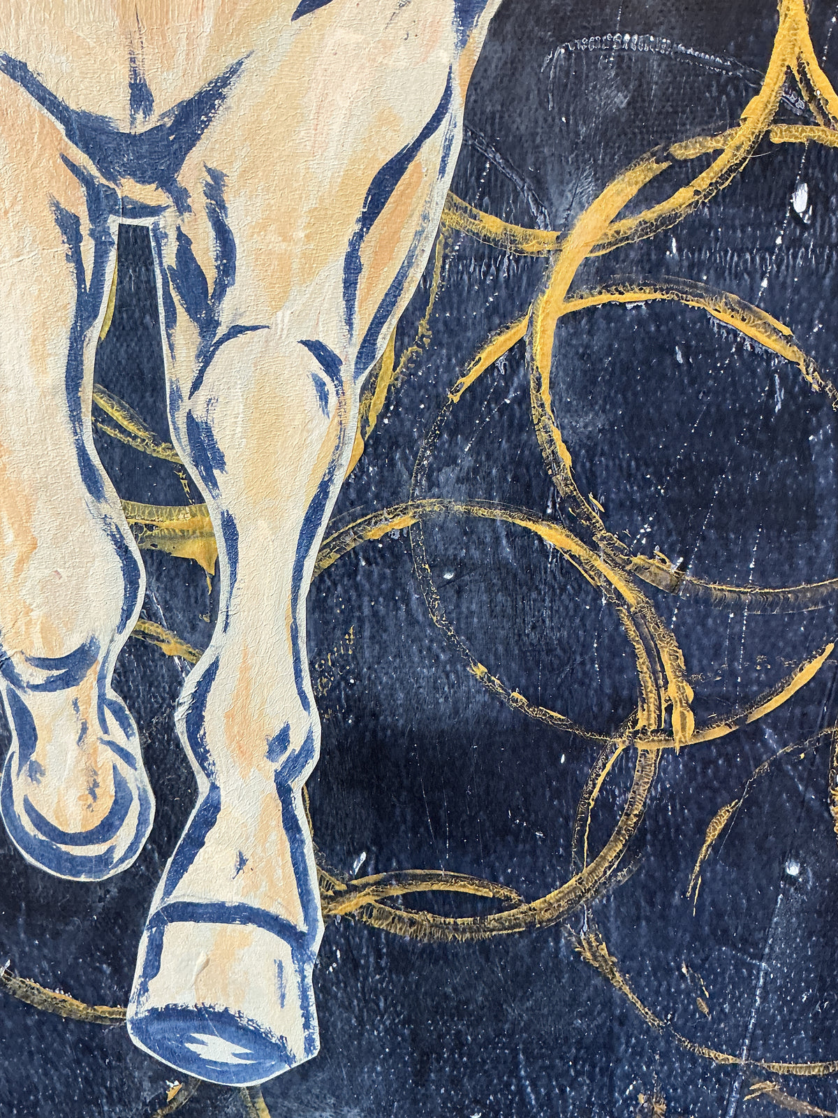 Heather Carey Eyes On Me Horse Portrait Mixed Media in Gold Frame