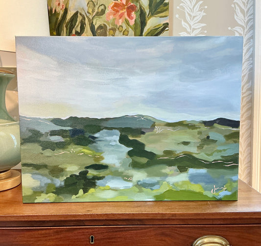 Jessa Butler Olive Sky Expressionist Landscape Painting