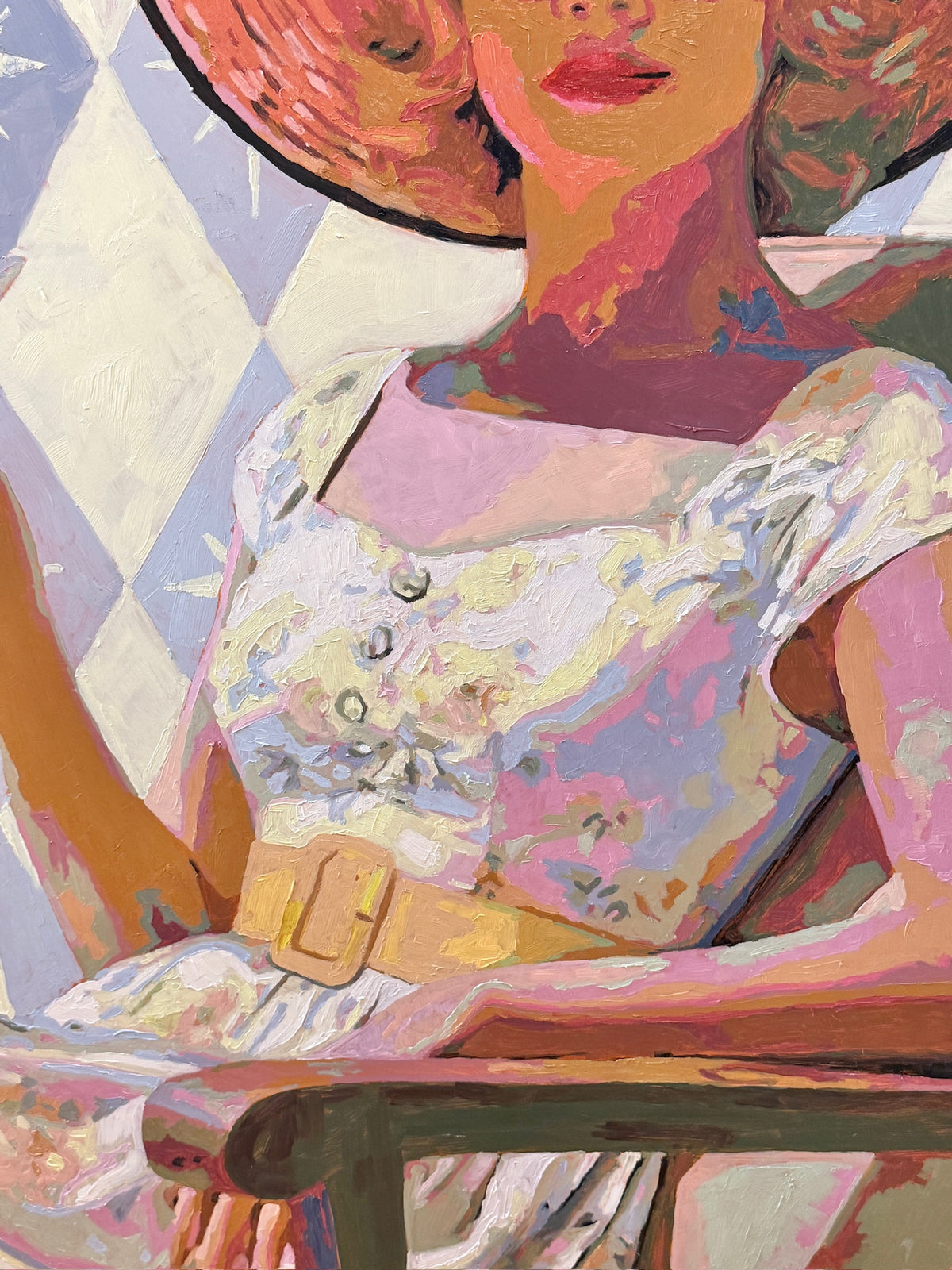 Karen McCool I Never Let My Glass Get Half Empty Because I Am a F'in Optimist Oil Painting