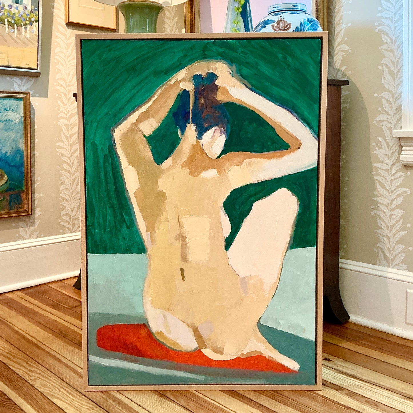 Gretchen McGinnis Her Shapes Nude Portrait in Wood Floater Frame