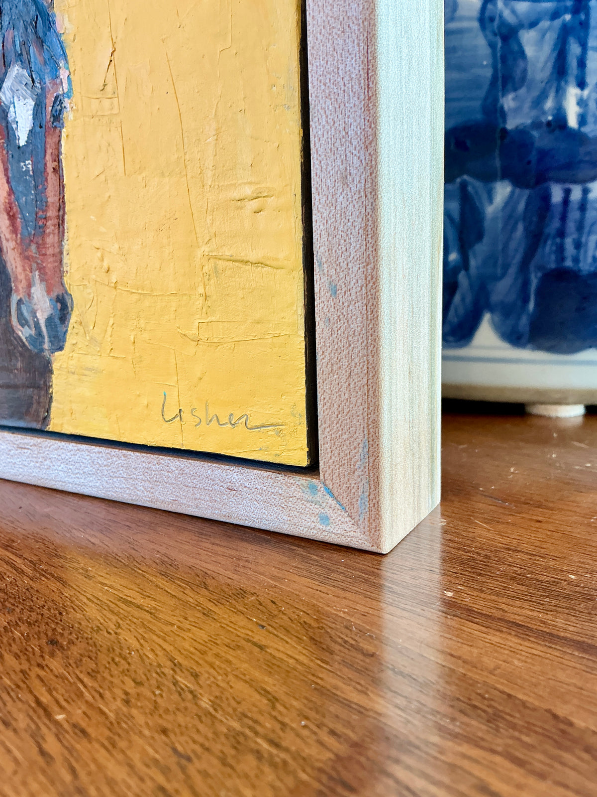 Carol Lesher Horse Portrait 5 Oil Painting in Wood Frame