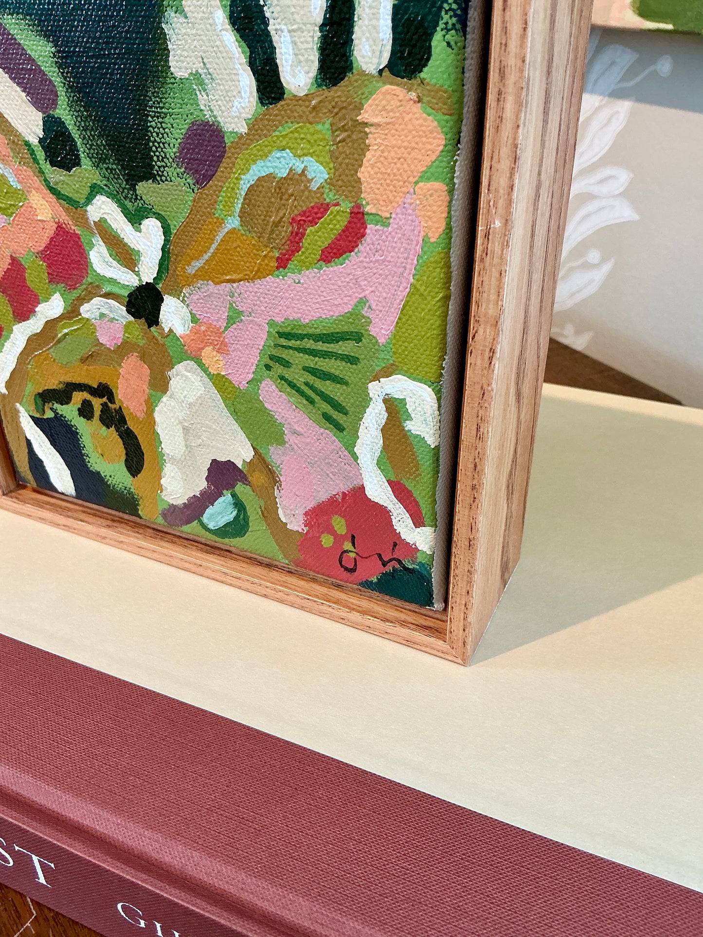 Jessa Butler Tribal Butterfly I Expressionist Painting in Wood Floater Frame
