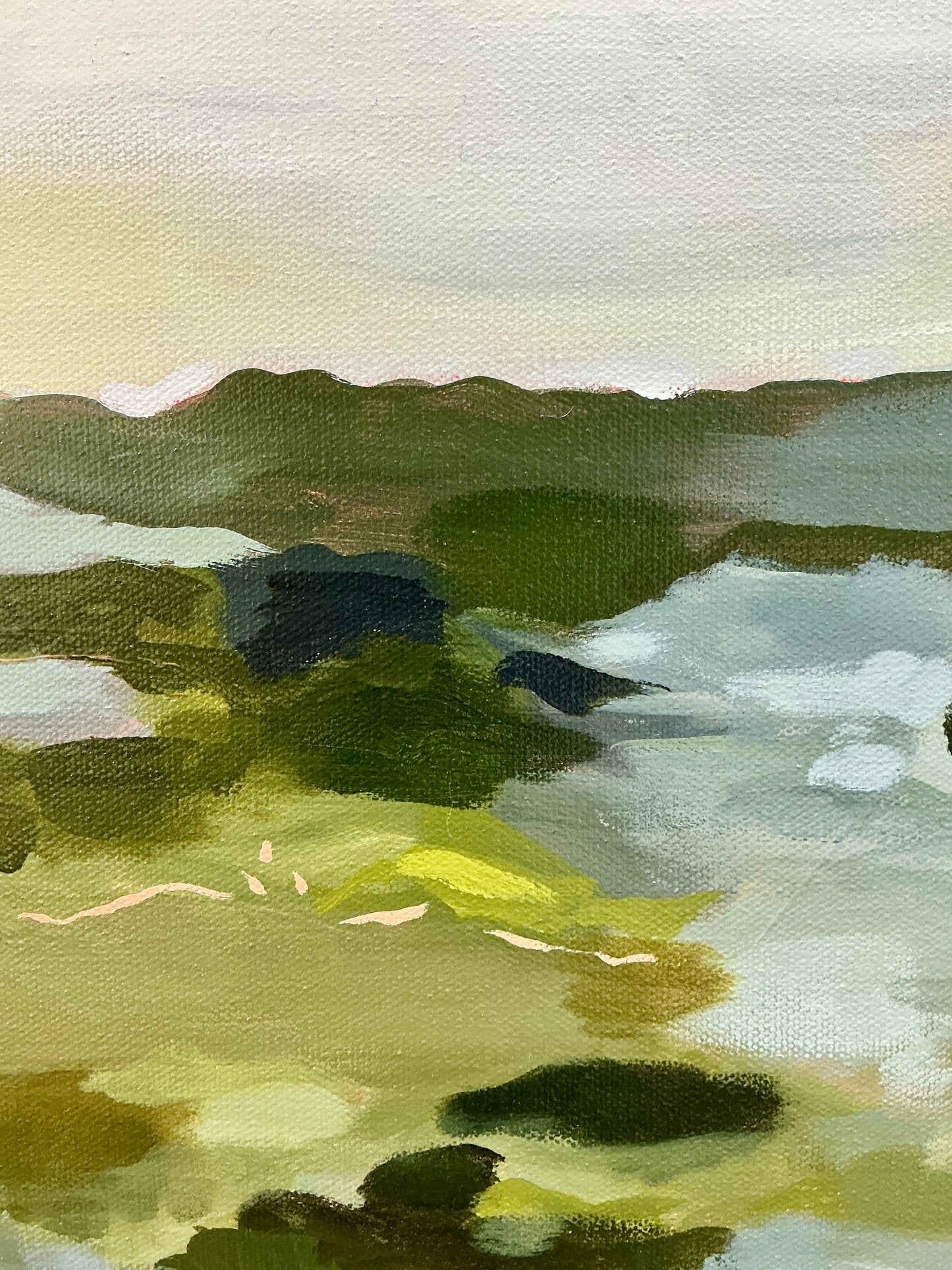 Jessa Butler Olive Sky Expressionist Landscape Painting