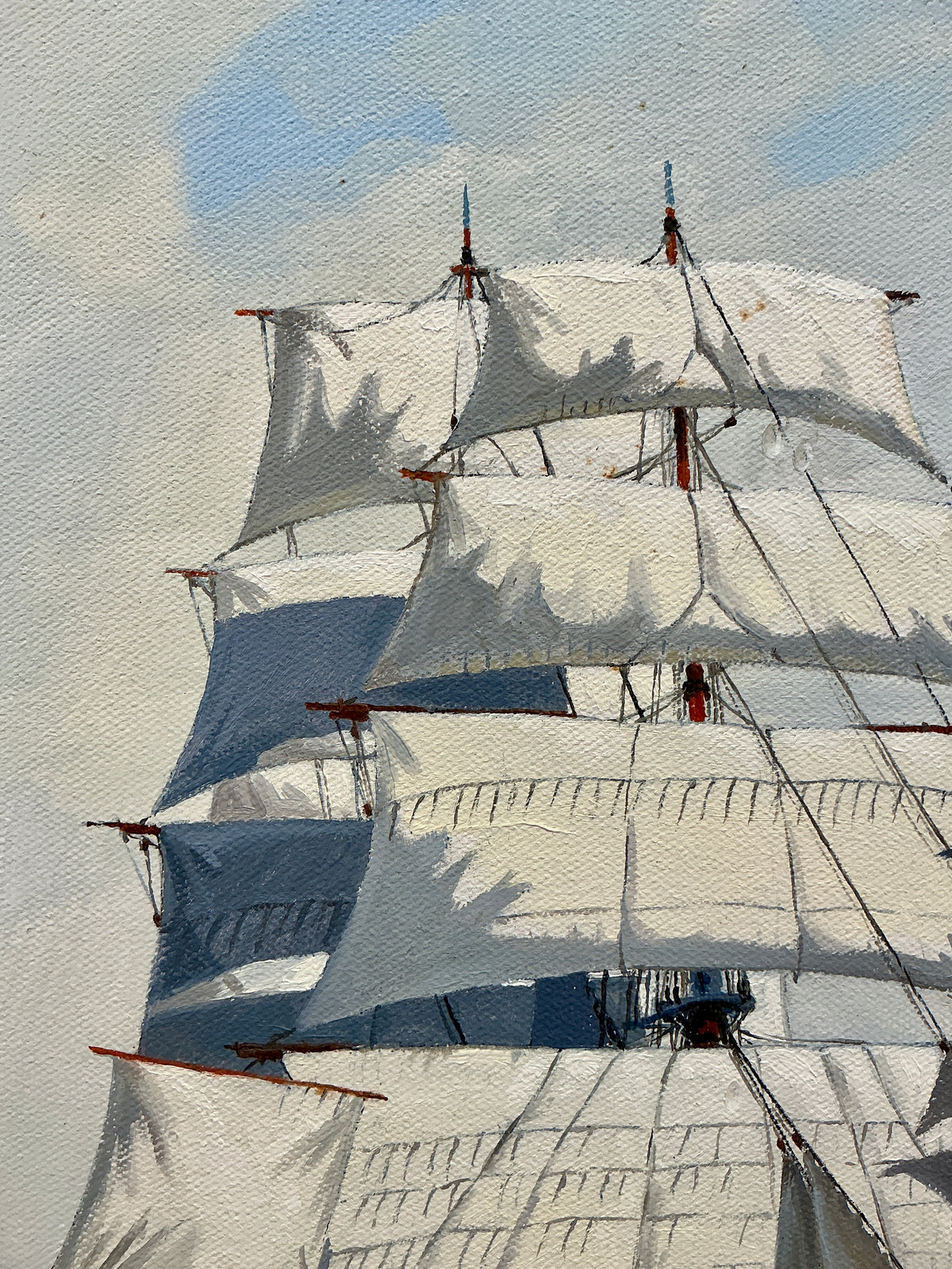 Jack Banham Coggins American Clipper Challenger Ship Portrait Seascape Oil Painting in Gold Frame