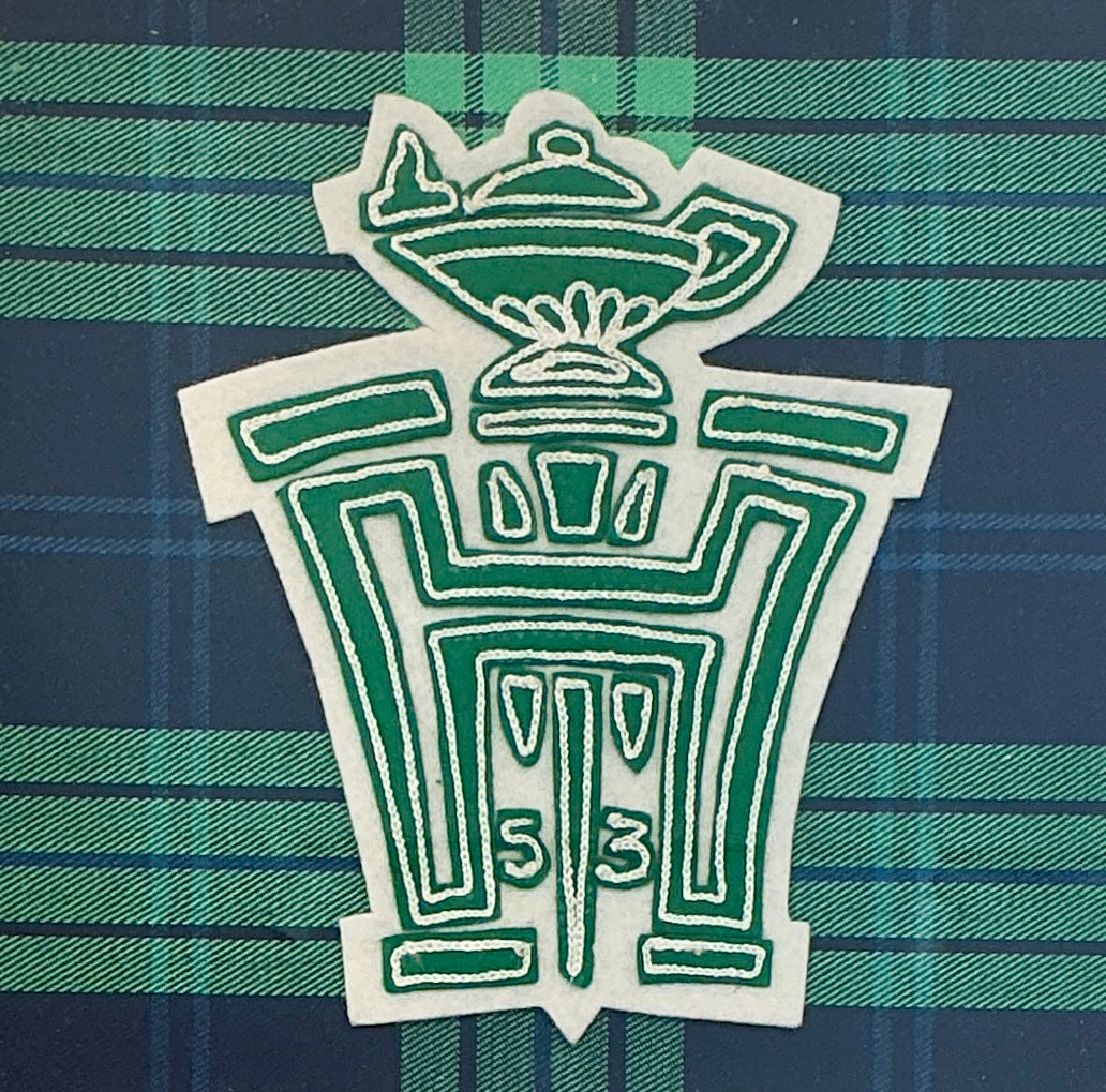 Vintage Hershey High School Hershey, PA Patch on Green Plaid in Gold Frame