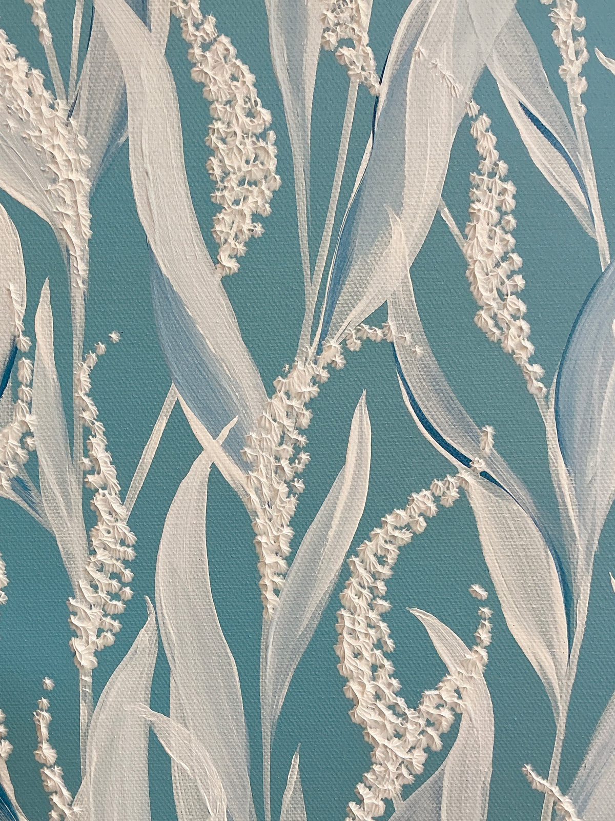 Alison Diamond McElroy Hadley In Blue I Abstract Floral Painting in Gold Frame