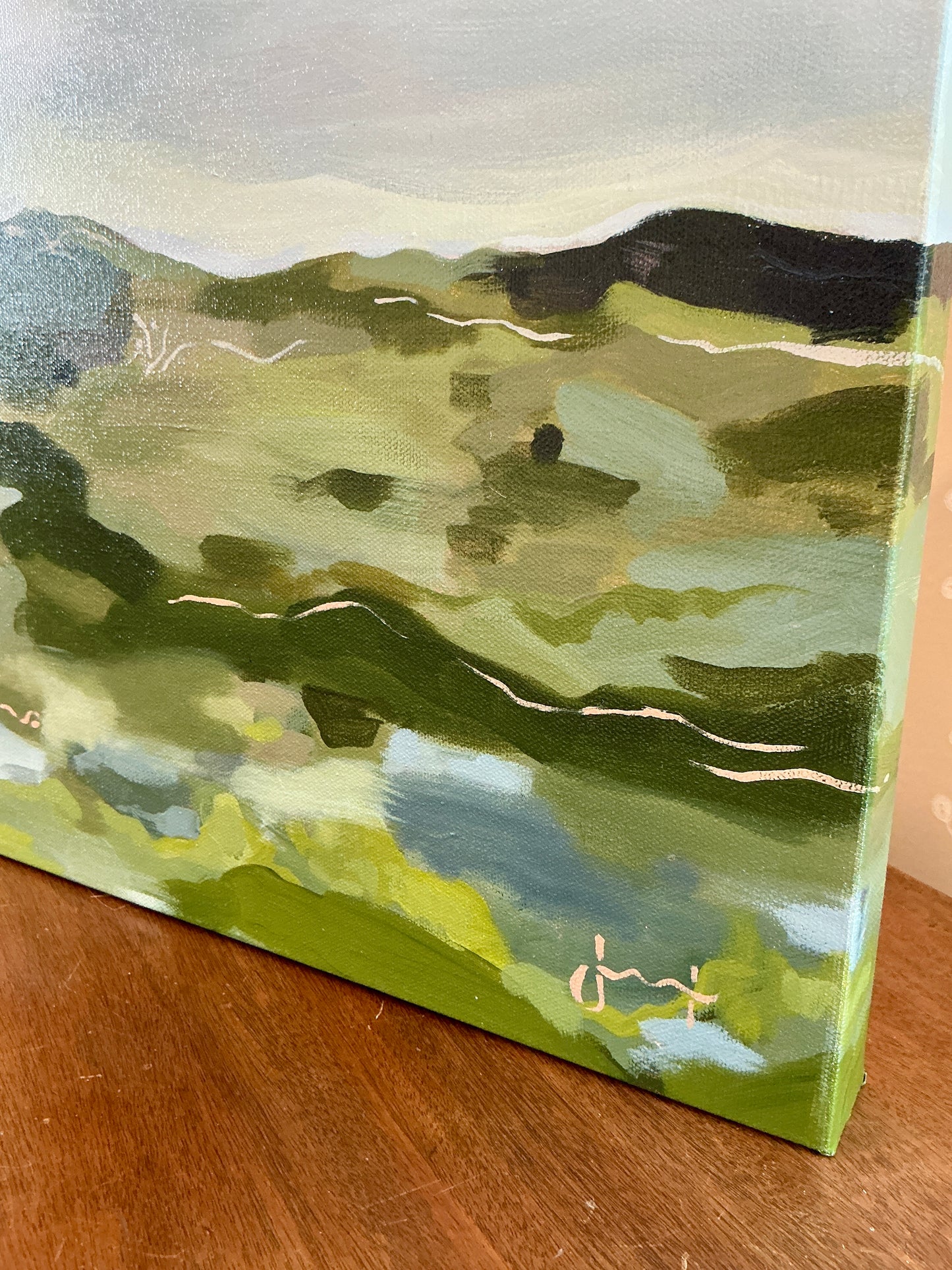 Jessa Butler Olive Sky Expressionist Landscape Painting
