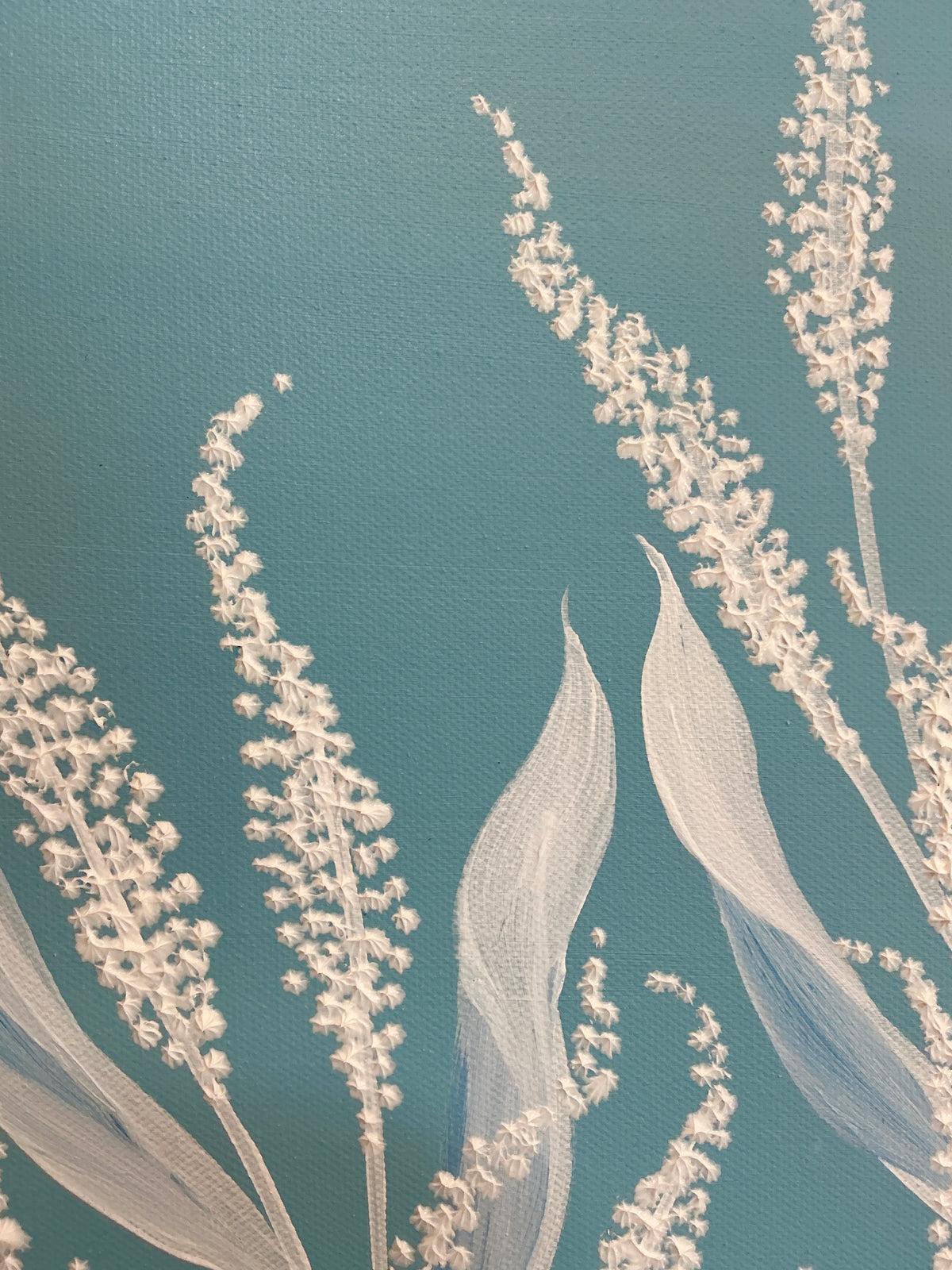 Alison Diamond McElroy Hadley In Blue II Abstract Floral Painting in Gold Frame