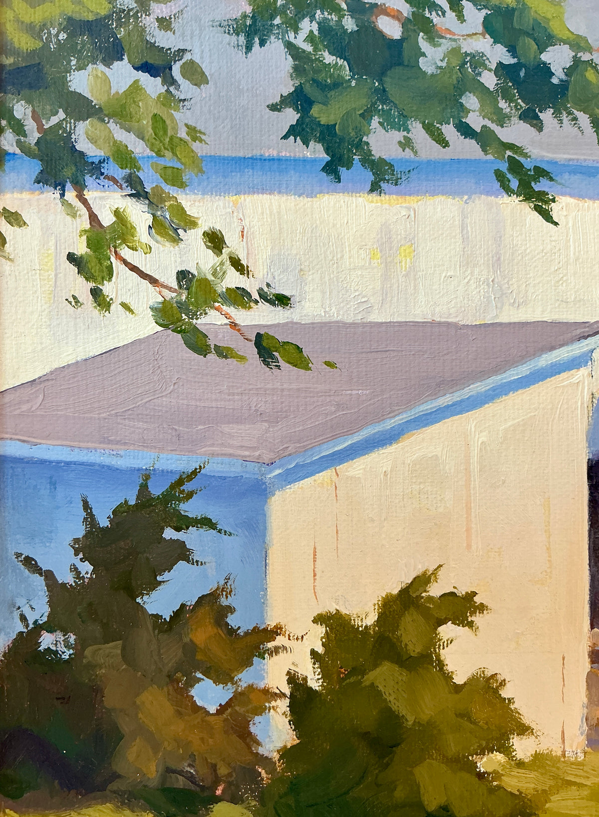Anthony R. Thompson September Shadows Landscape Oil Painting in Gold Frame