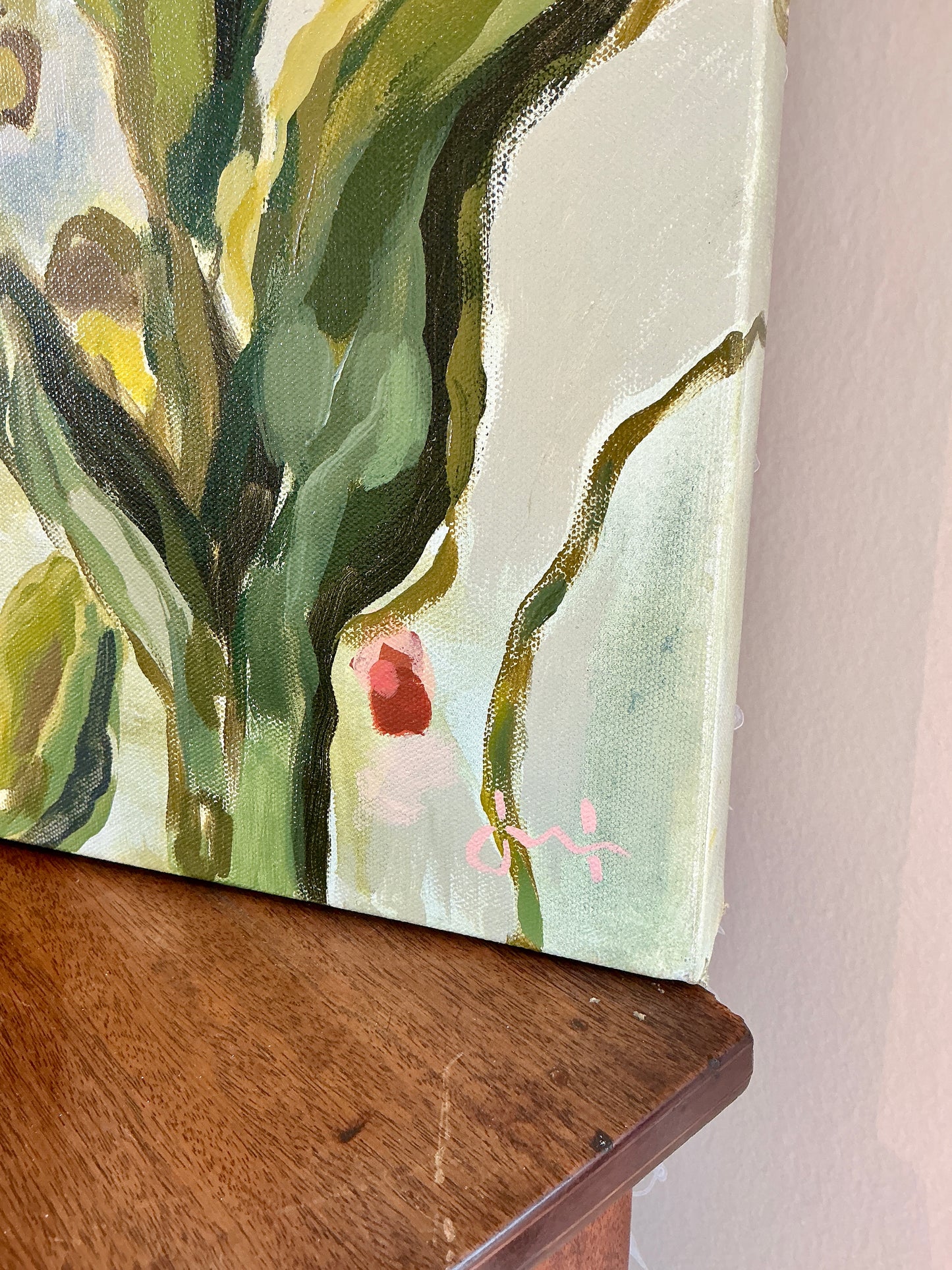 Jessa Butler Olive Palette Expressionist Botanical Painting