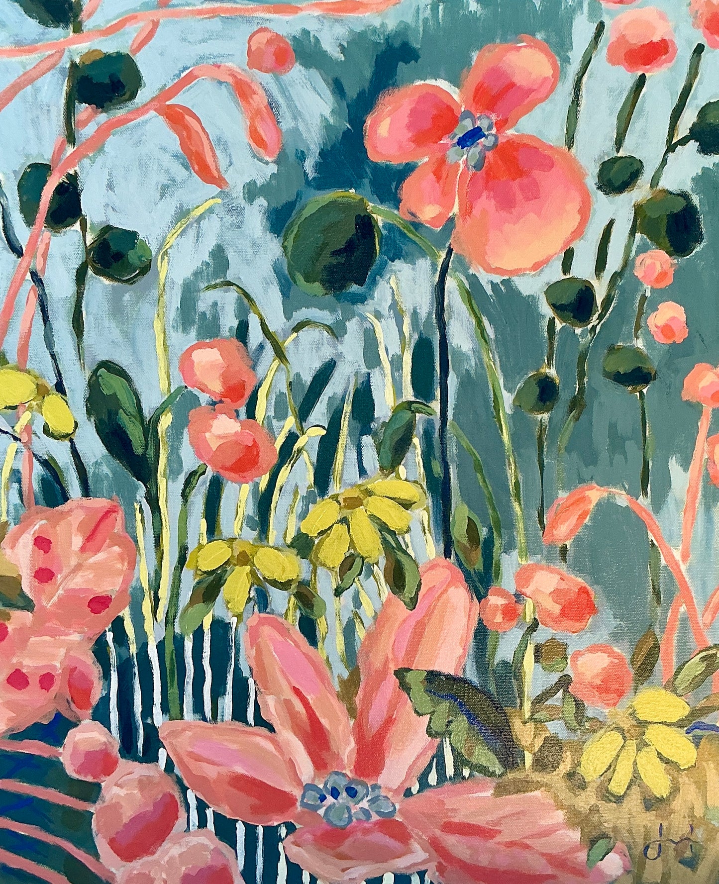 Jessa Butler Olive Dreamers Expressionist Botanical Painting