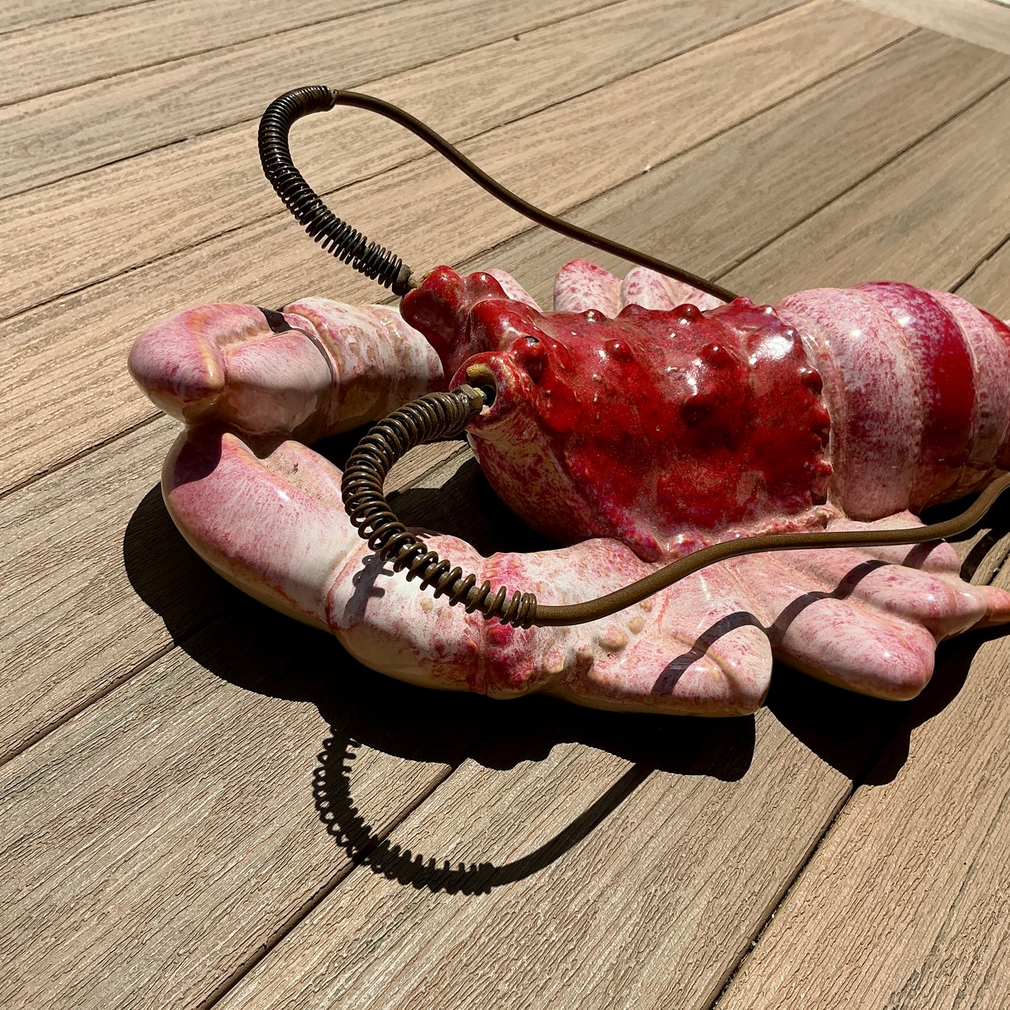 Vintage Mid Century Ceramic Lobster Folk Art Sculpture