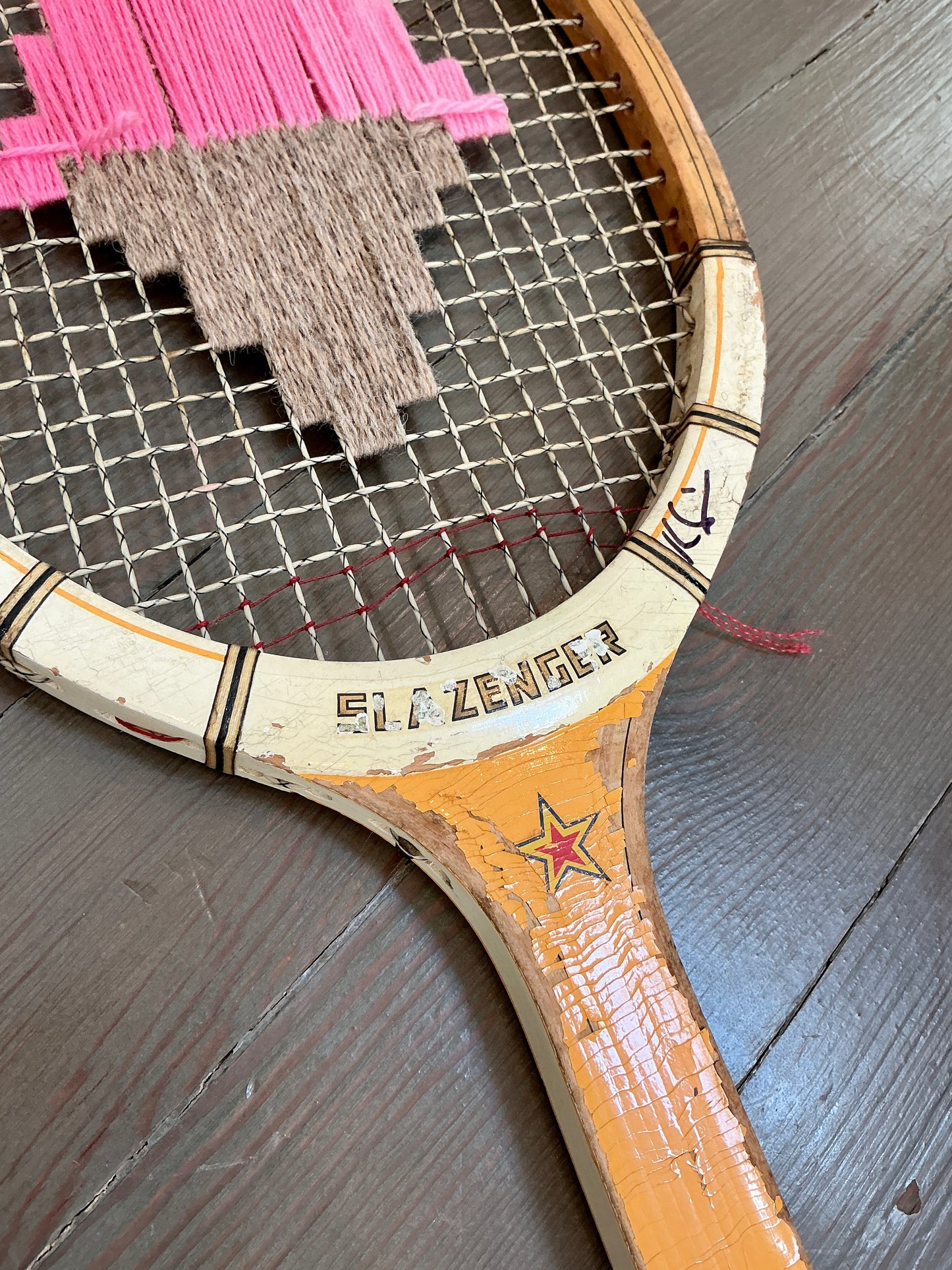 Vintage Embroidered Strawberry Ice Cream Tennis Racket
