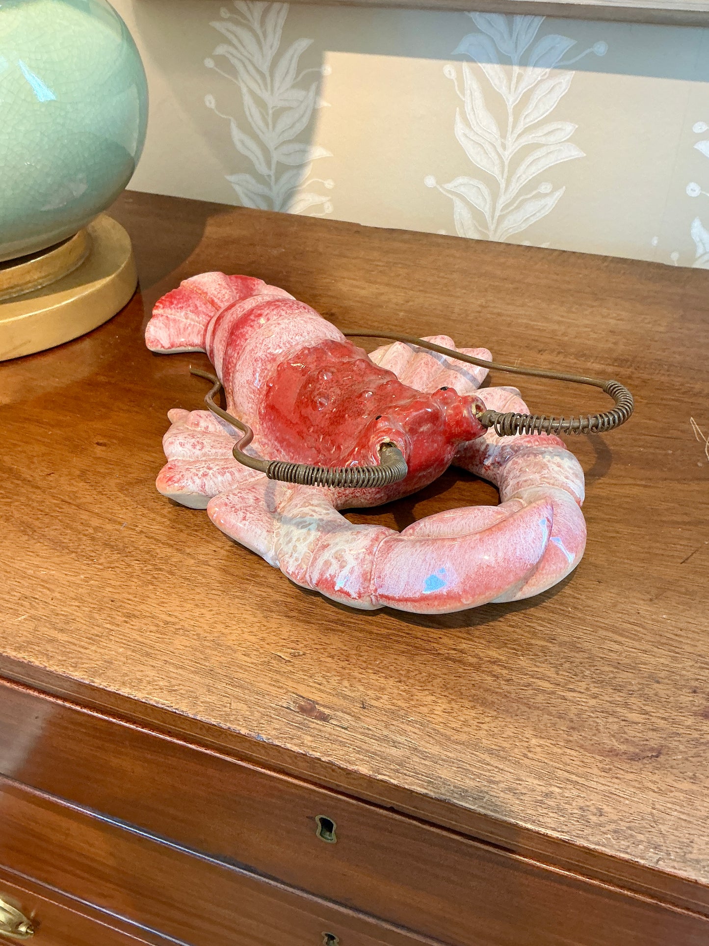 Vintage Mid Century Ceramic Lobster Folk Art Sculpture