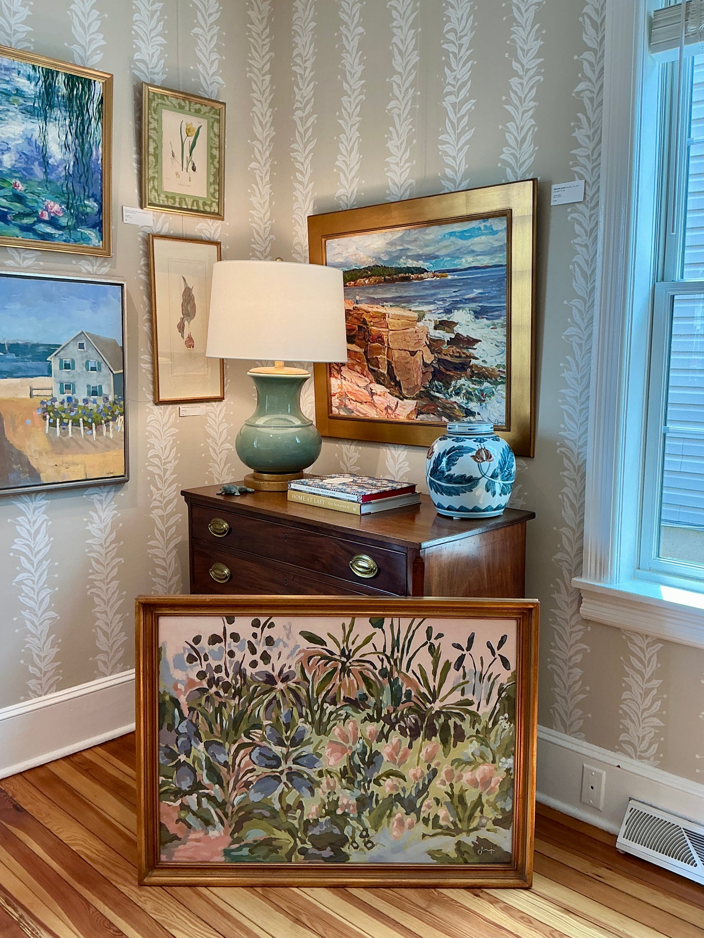 Jessa Butler Getaway Expressionist Botanical Painting in Gold Frame