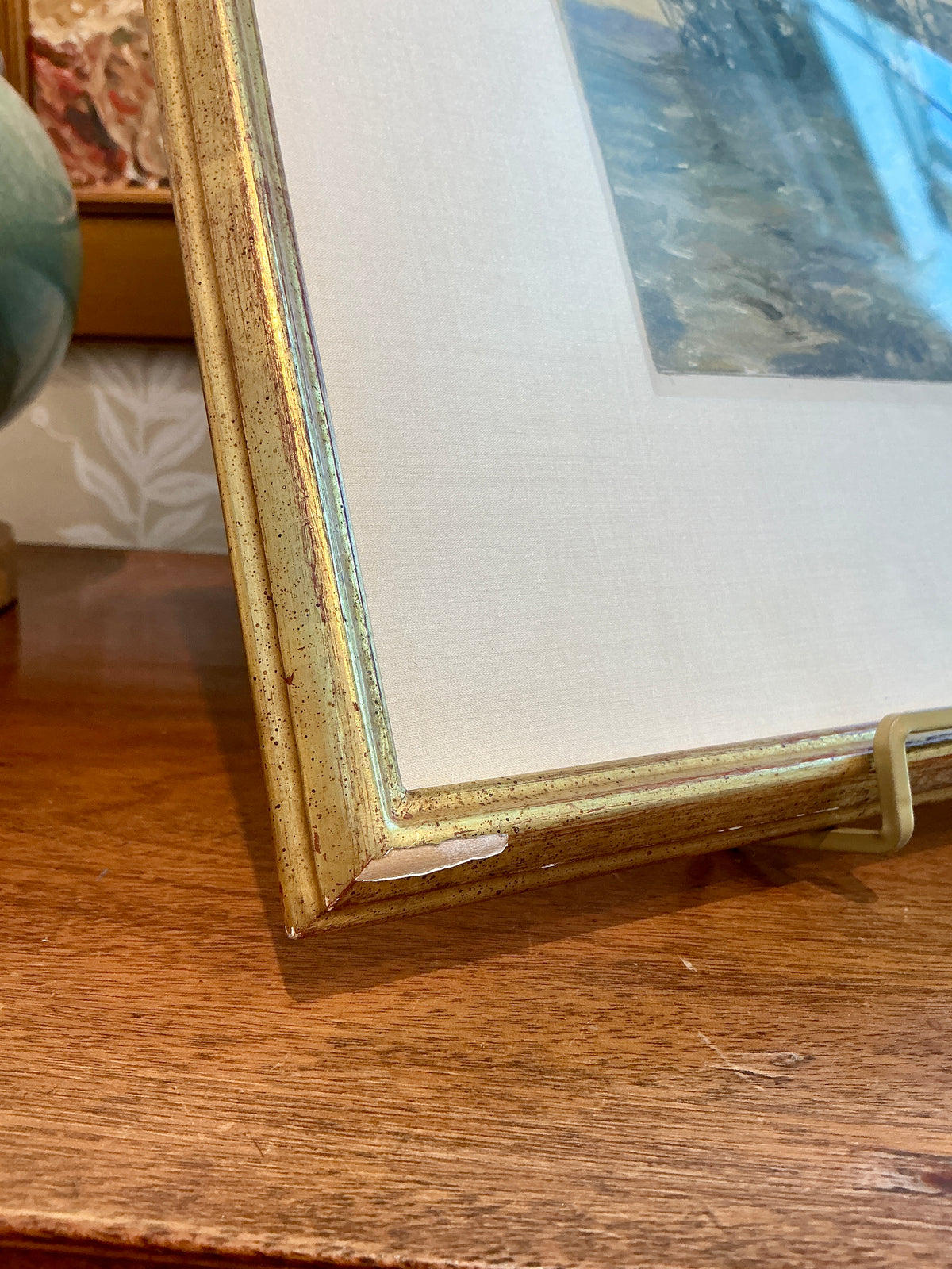 Marion Gray Traver Late Afternoon Landscape Monotype in Gold Frame