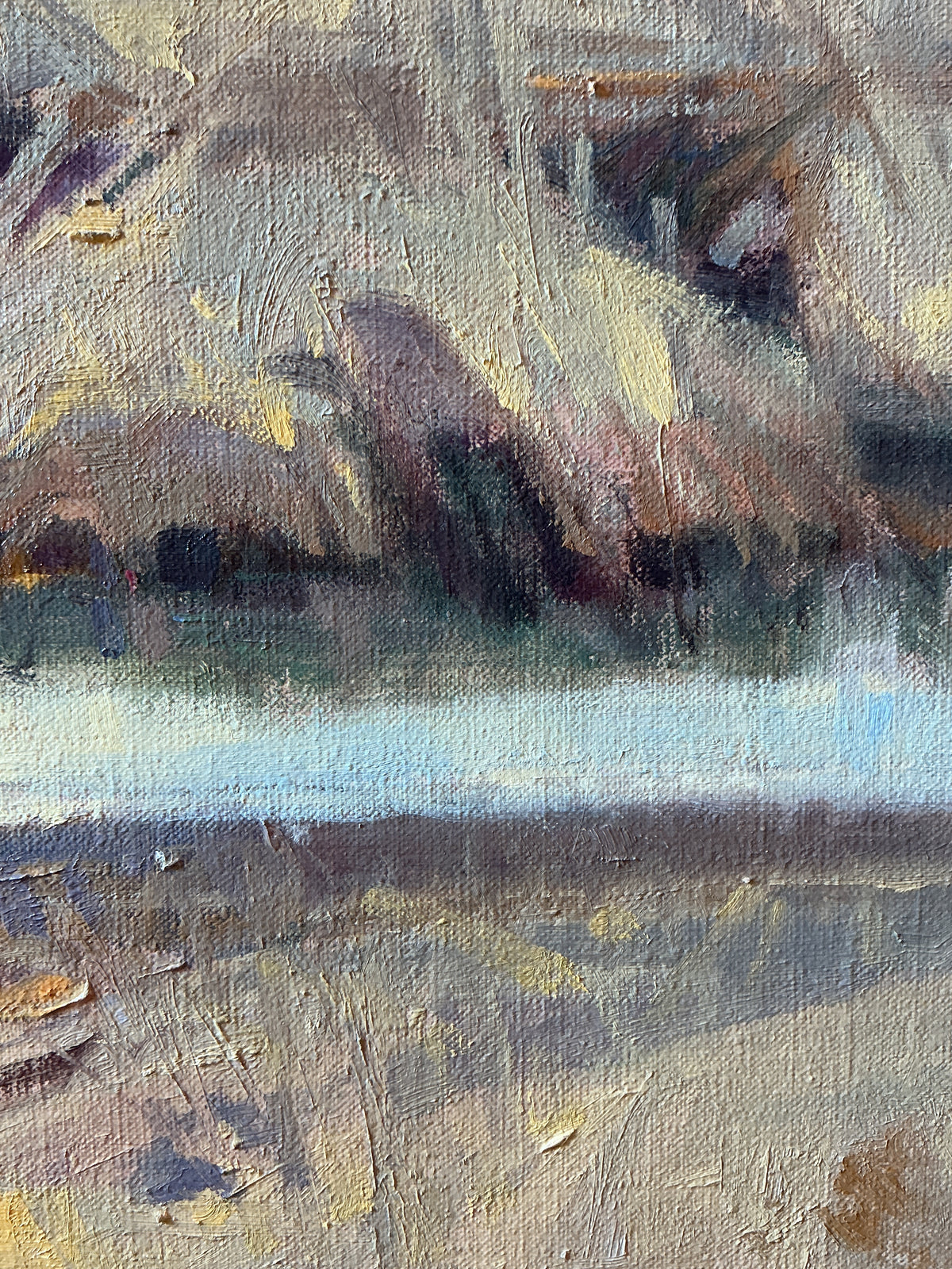 Jim Morgan Saltgrass Sultan Landscape Oil Painting in Silver and Blue Frame
