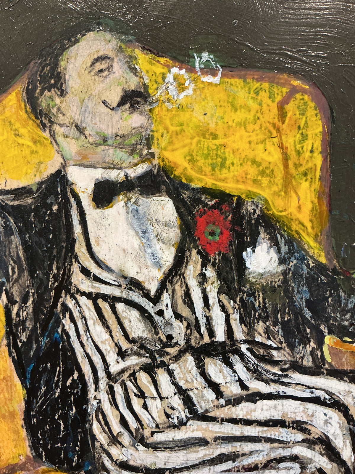 The Foppish Gentleman's Cocktail Hour Portrait Oil Painting in Ornate Gold Frame