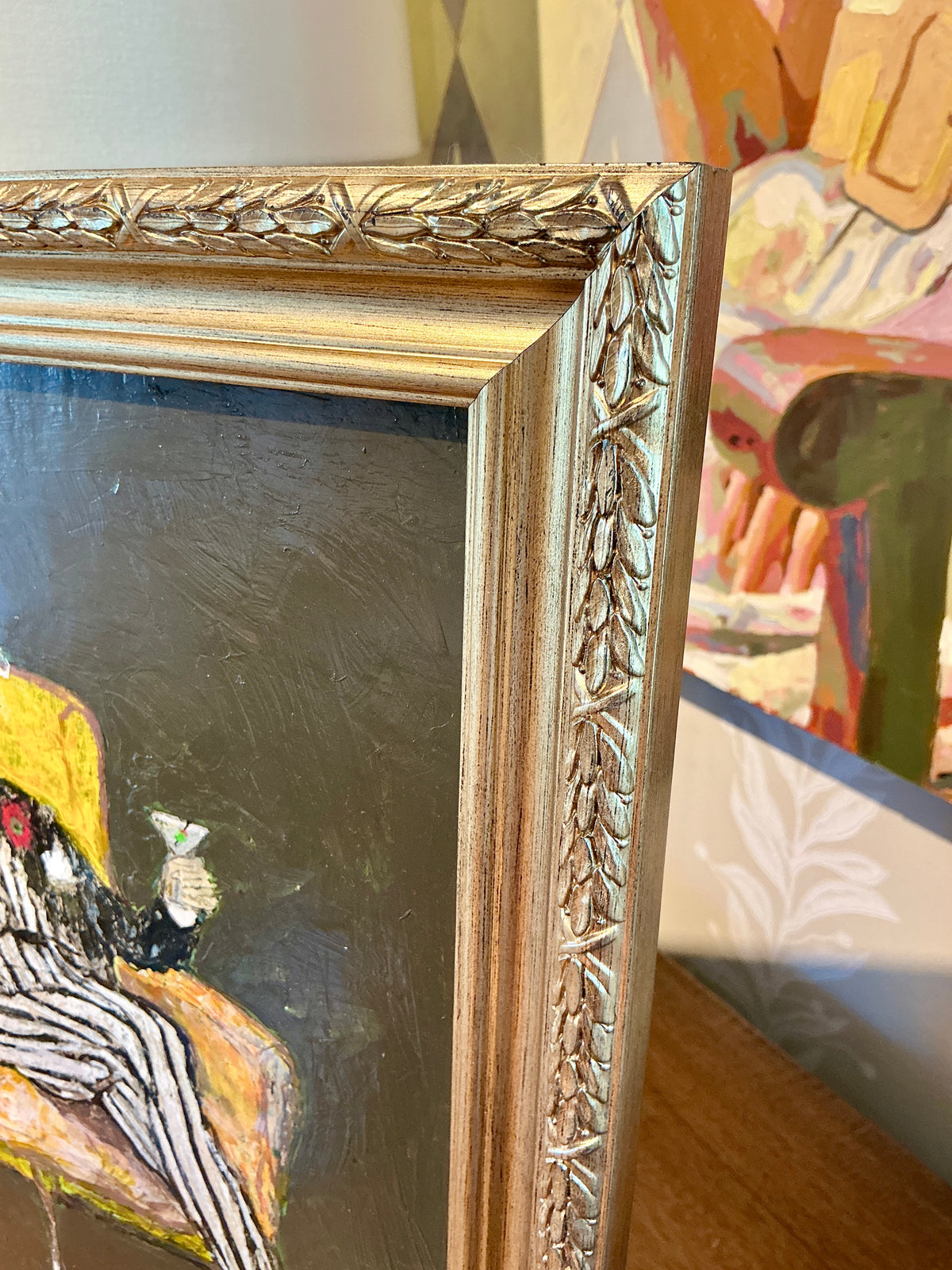 The Foppish Gentleman's Cocktail Hour Portrait Oil Painting in Ornate Gold Frame