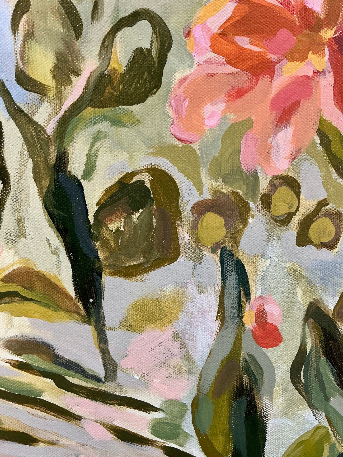 Jessa Butler Olive Palette Expressionist Botanical Painting