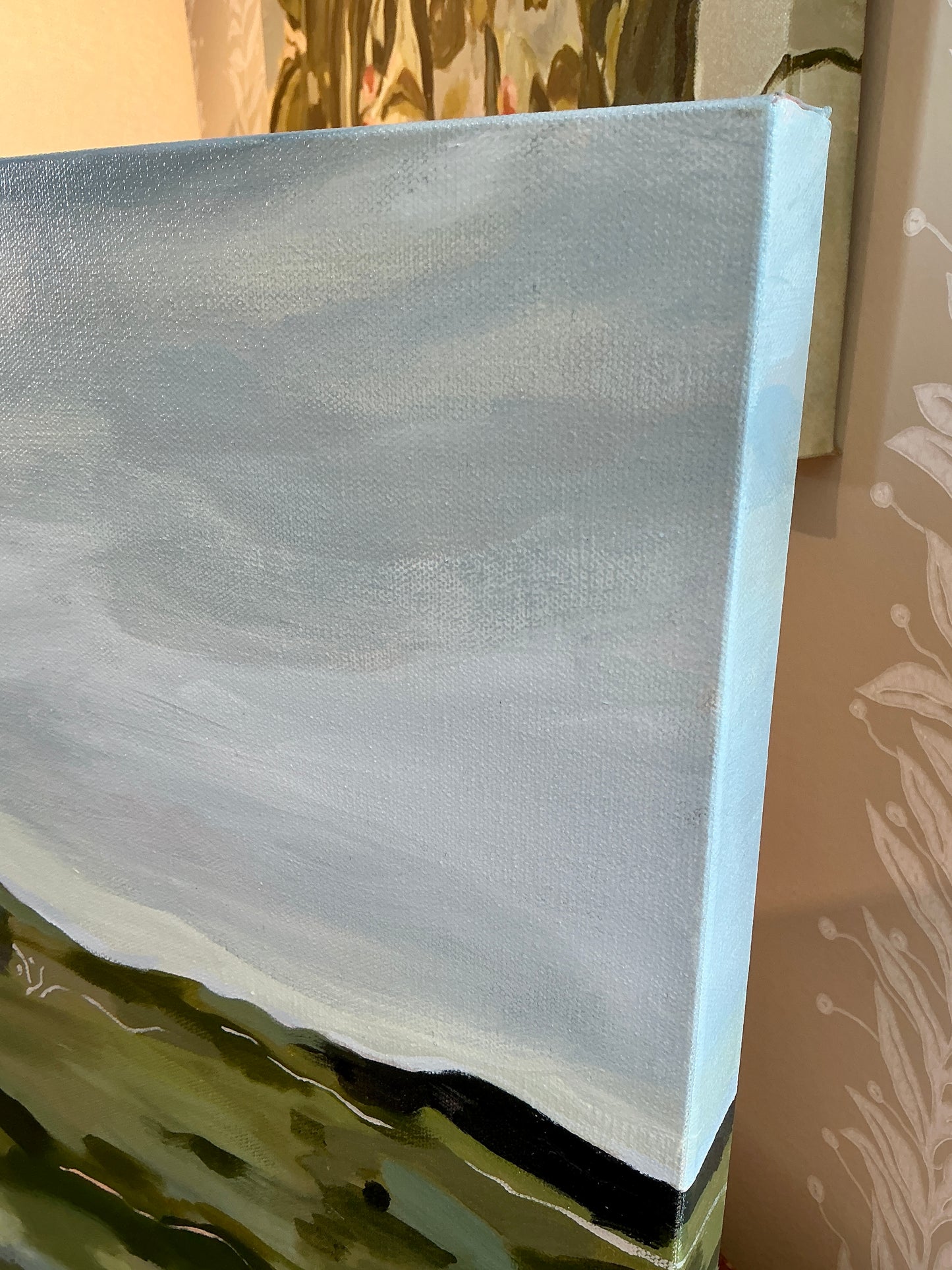 Jessa Butler Olive Sky Expressionist Landscape Painting