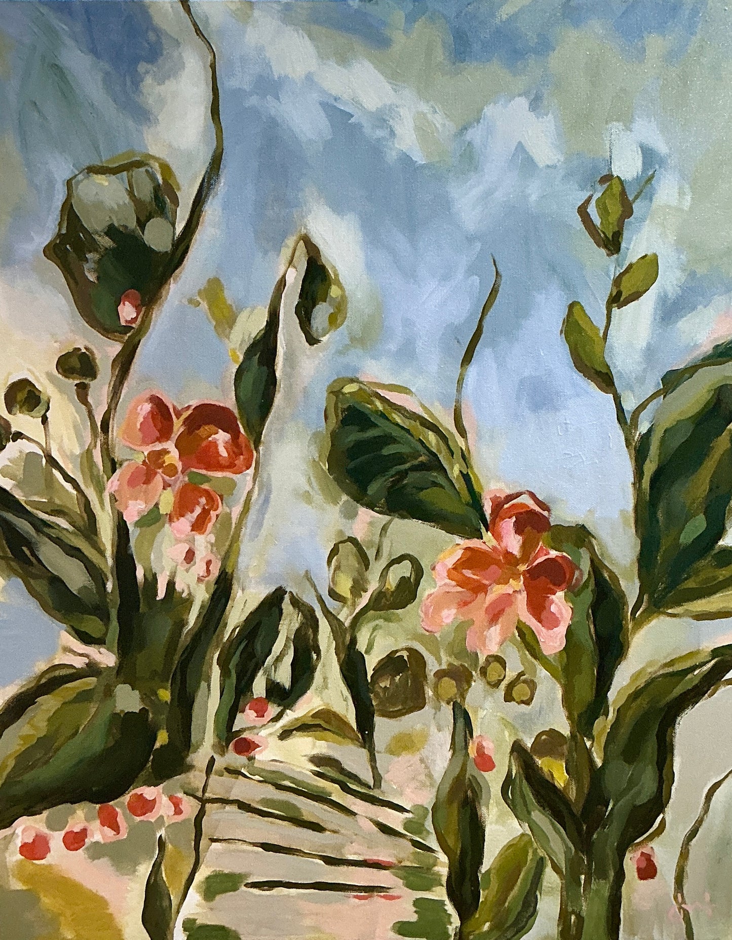 Jessa Butler Olive Palette Expressionist Botanical Painting