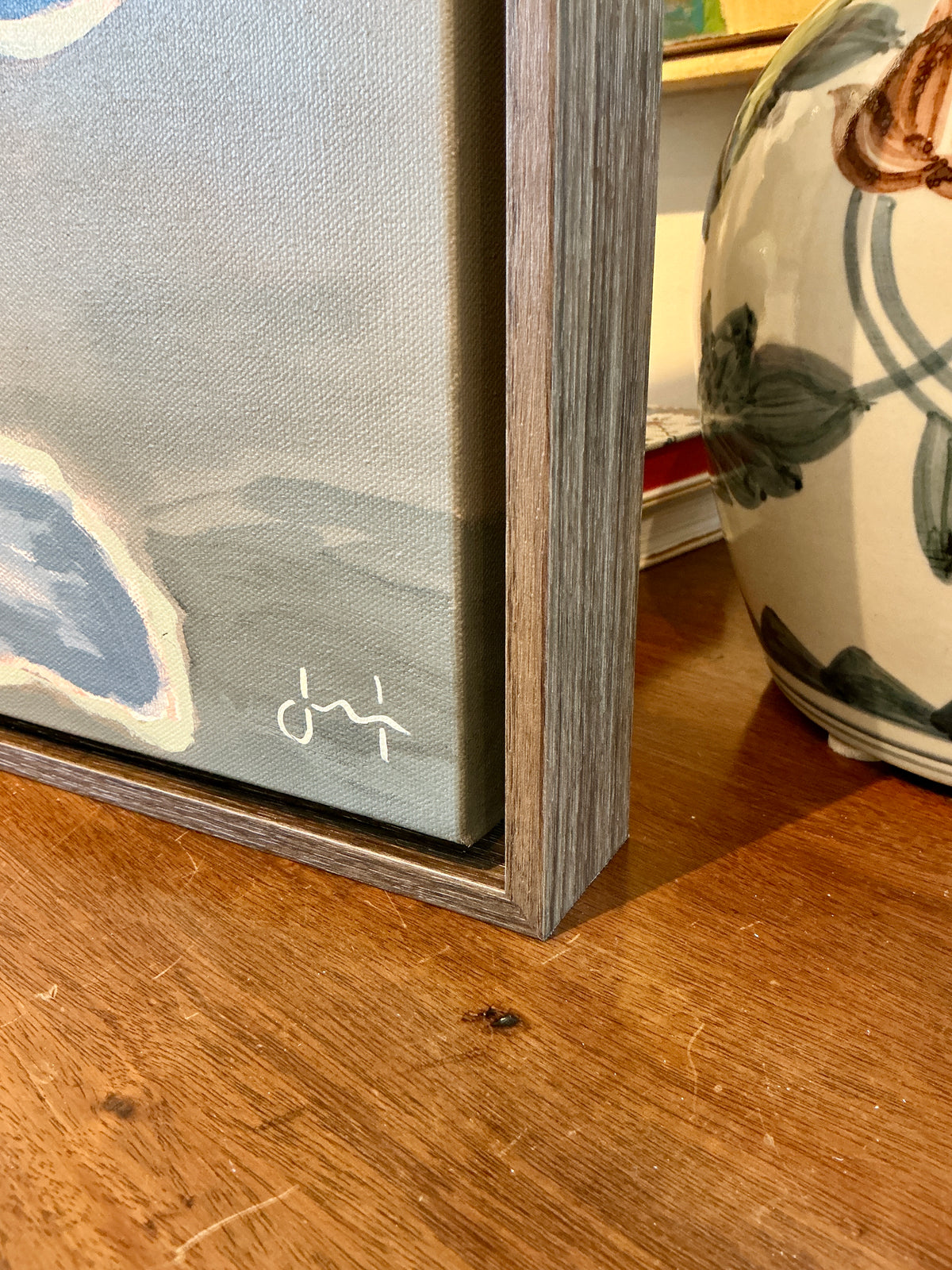 Jessa Butler Adventures Expressionist Botanical Painting in Wood Floater Frame