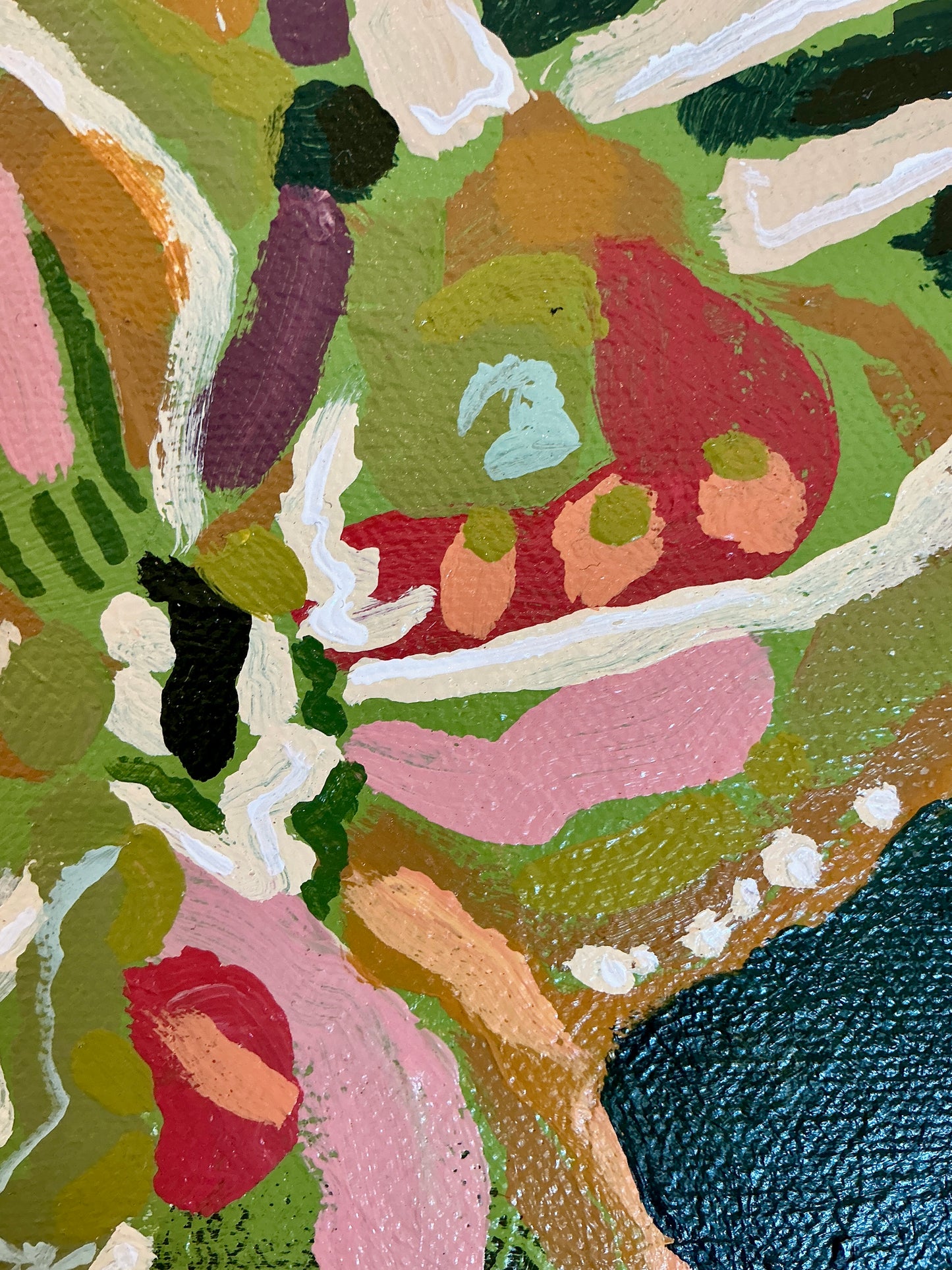 Jessa Butler Tribal Butterfly II Expressionist Painting in Wood Floater Frame