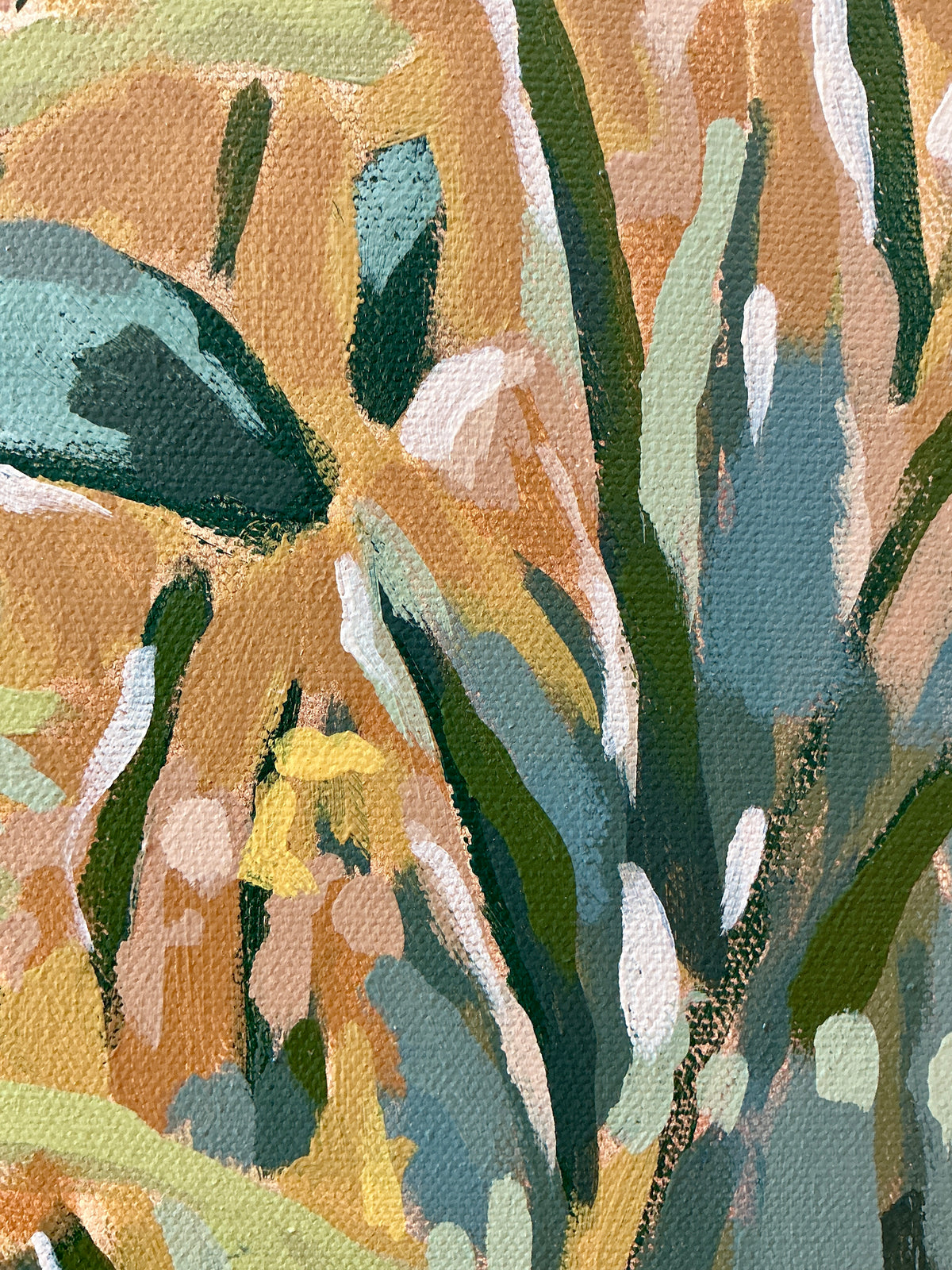 Jessa Butler Lavender Fields Forever Expressionist Botanical Painting in Gold Floater Frame