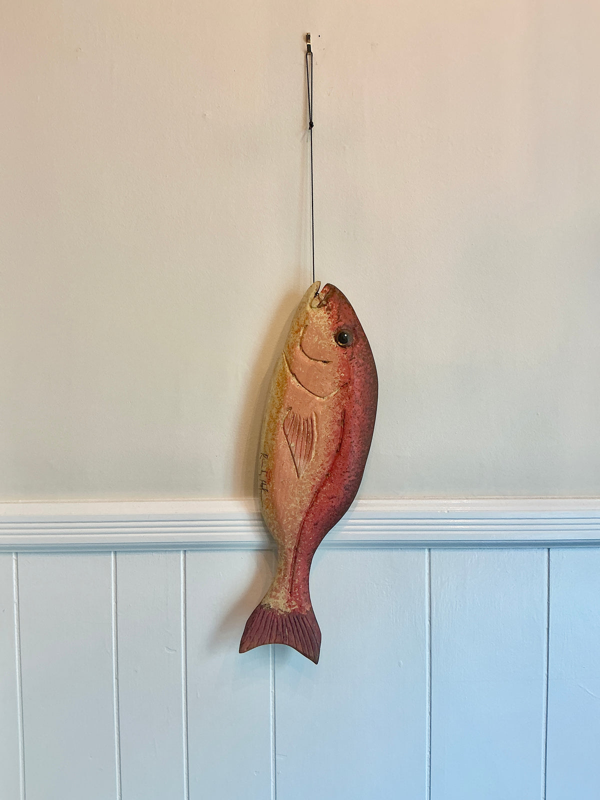 Vintage Randy Hofman Red Snapper Folk Art Wooden Sculpture