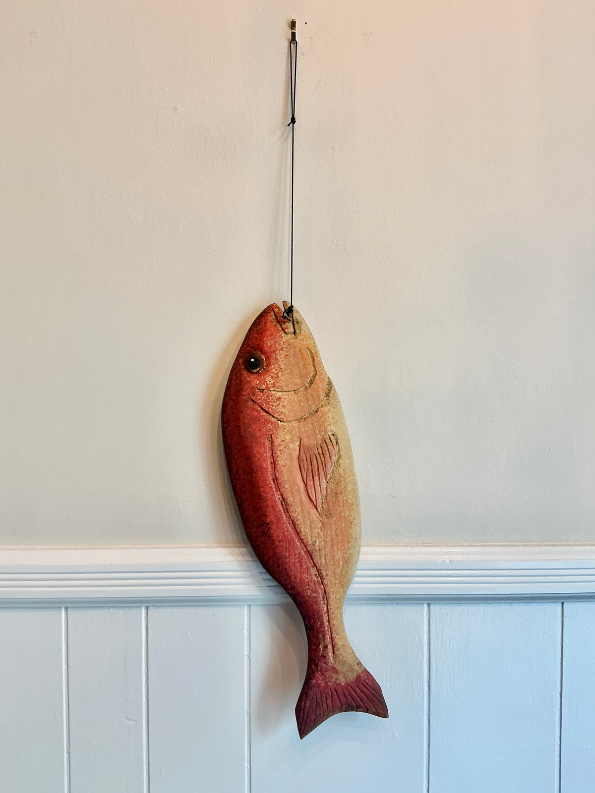 Vintage Randy Hofman Red Snapper Folk Art Wooden Sculpture