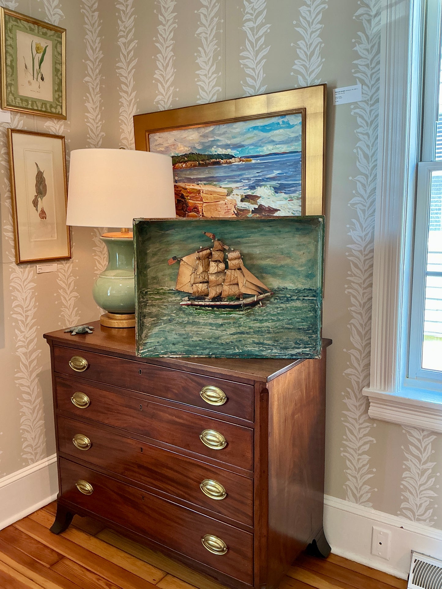 19th Century American Sail Ship Painted Diorama