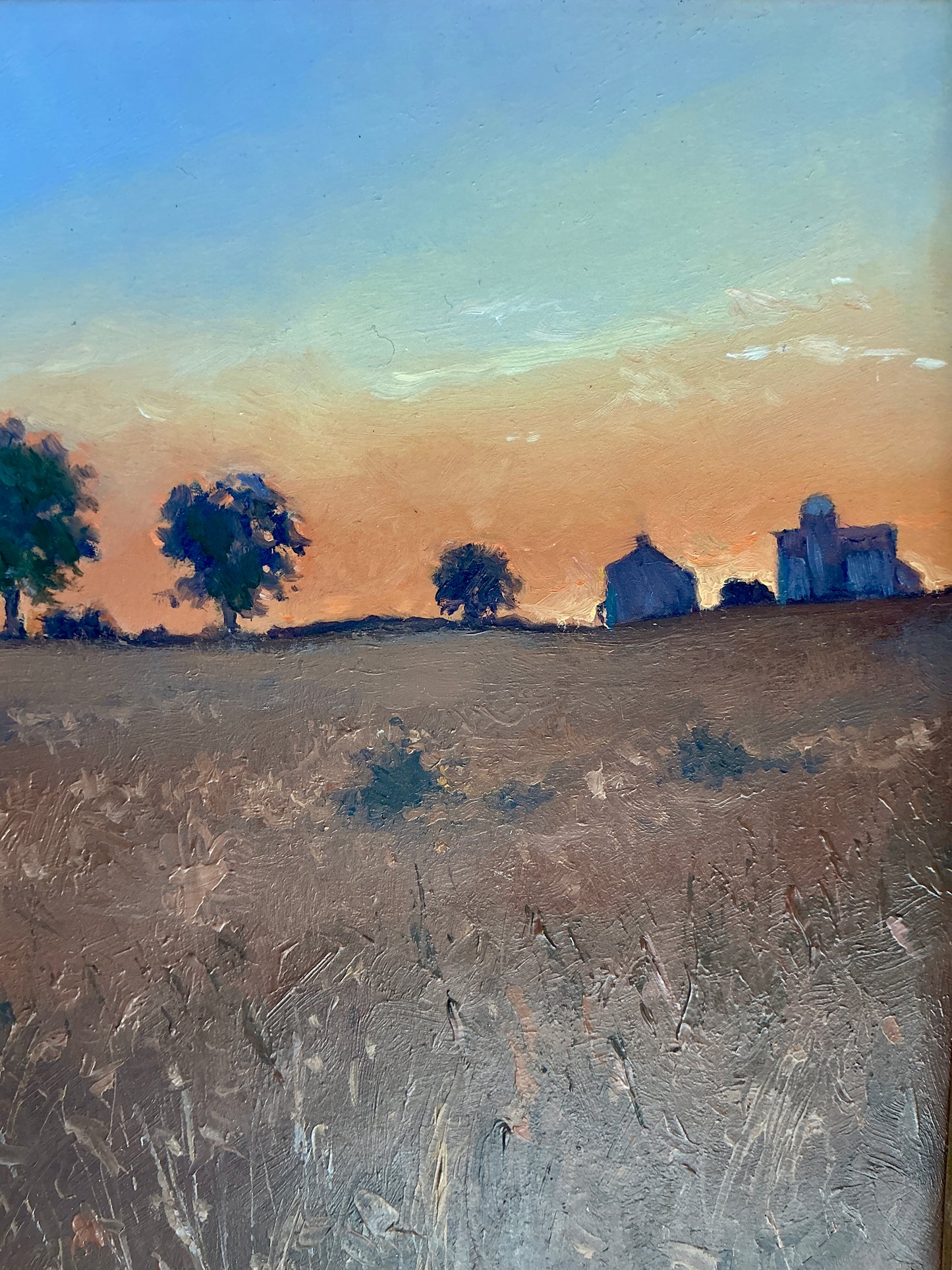 Anthony R. Thompson Early Morning Landscape Oil Painting in Gold Frame