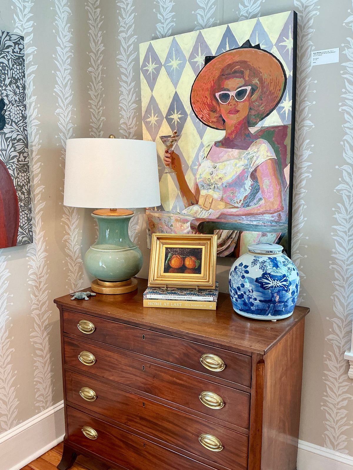 Youqing Wang Clementine Pair Still Life Oil Painting in Gold Frame