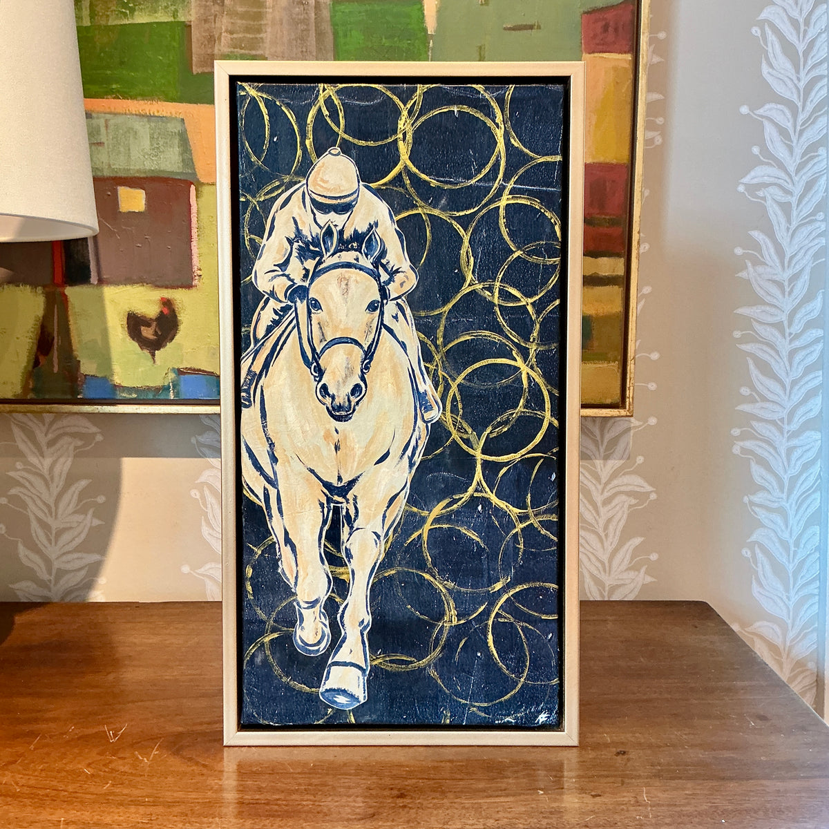 Heather Carey Eyes On Me Horse Portrait Mixed Media in Gold Frame