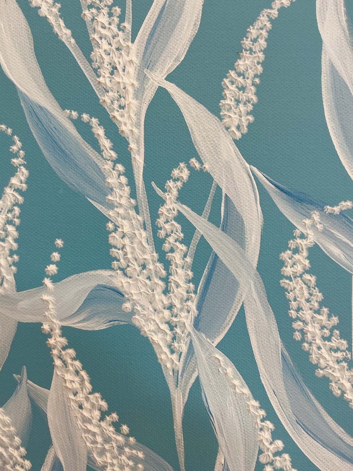 Alison Diamond McElroy Hadley In Blue II Abstract Floral Painting in Gold Frame