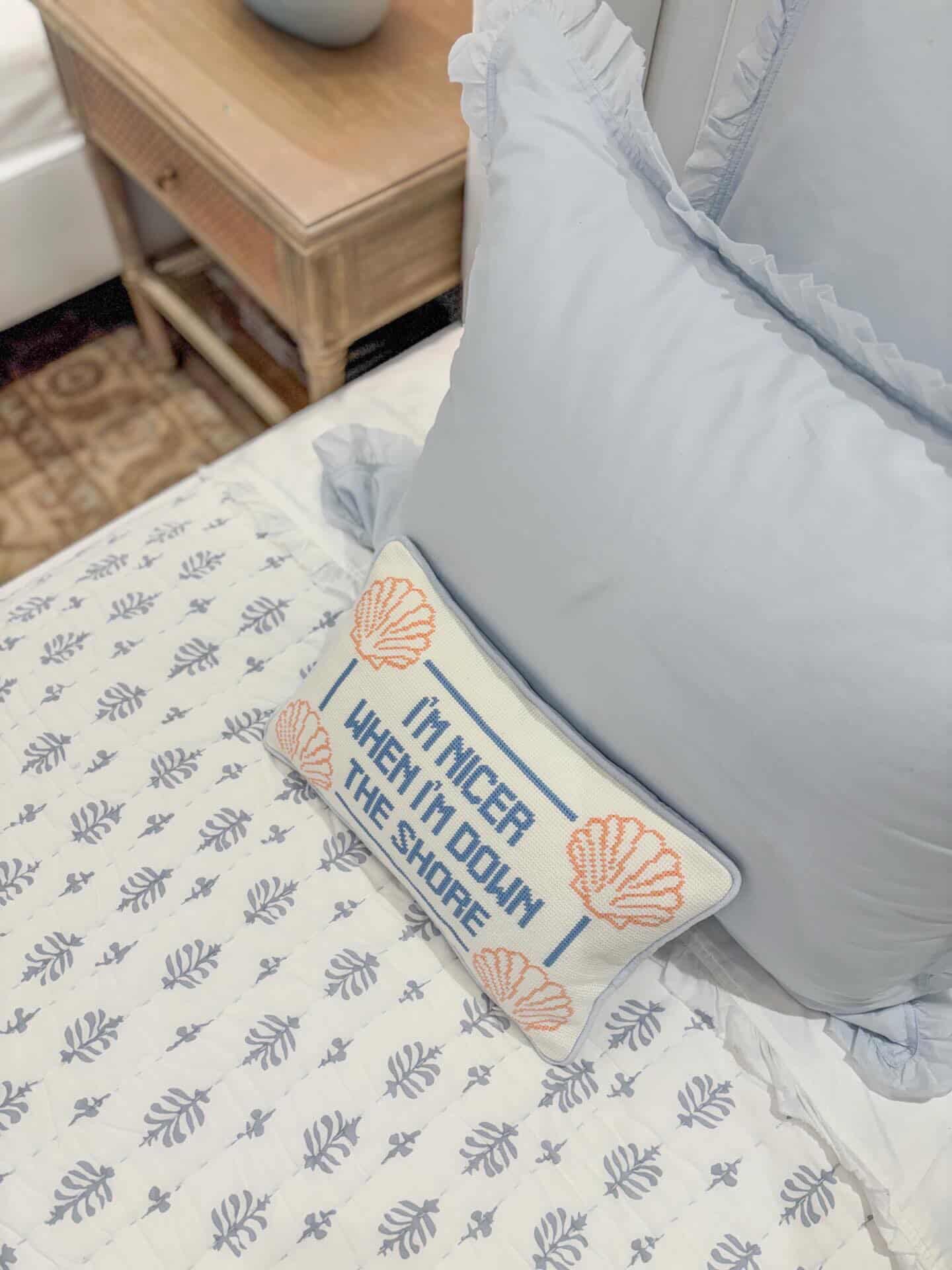 "I'm Nicer When I'm Down the Shore" Needlepoint Pillow