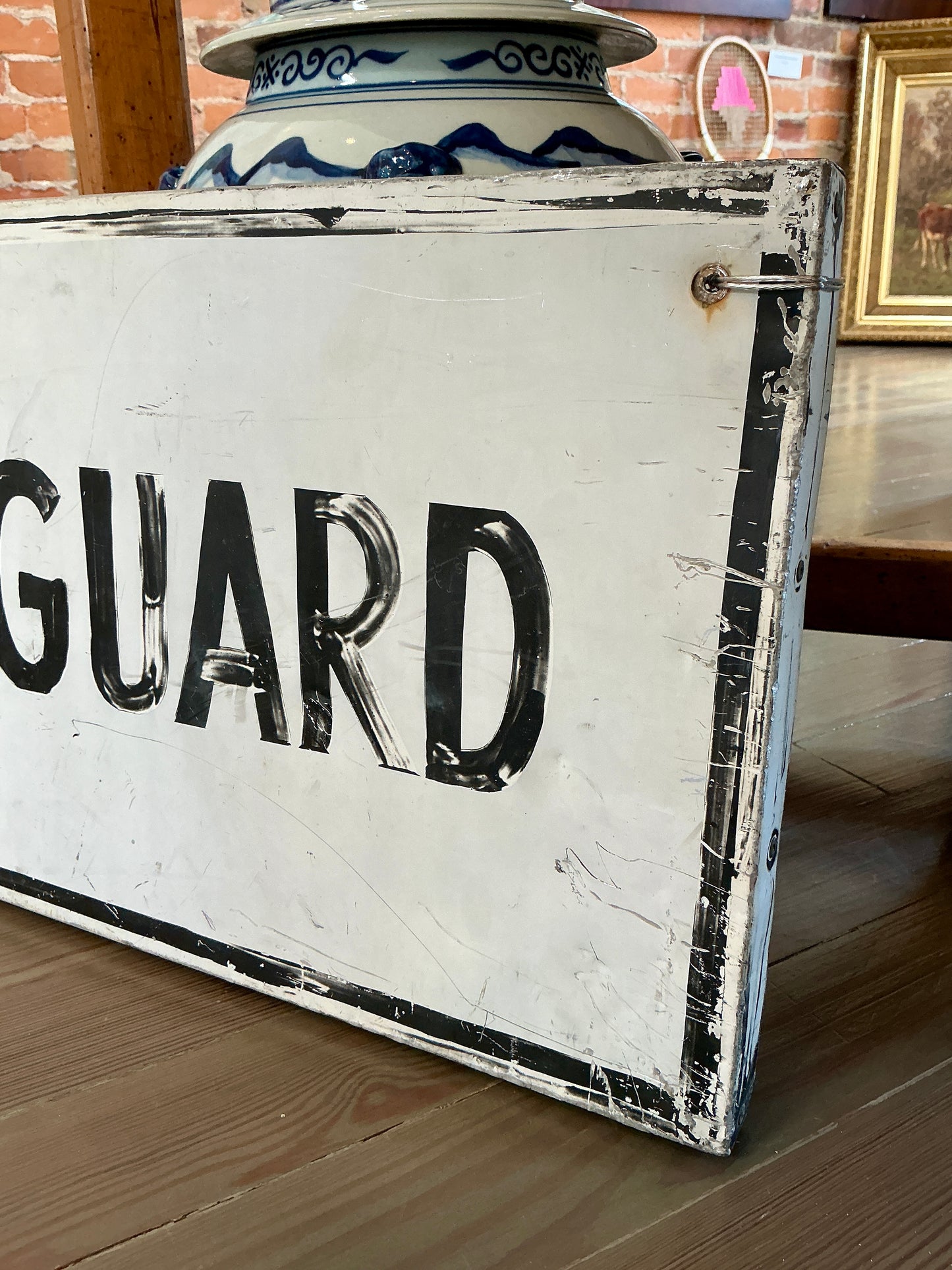 Vintage Cape May Check With Guard Lifeguard Beach Sign