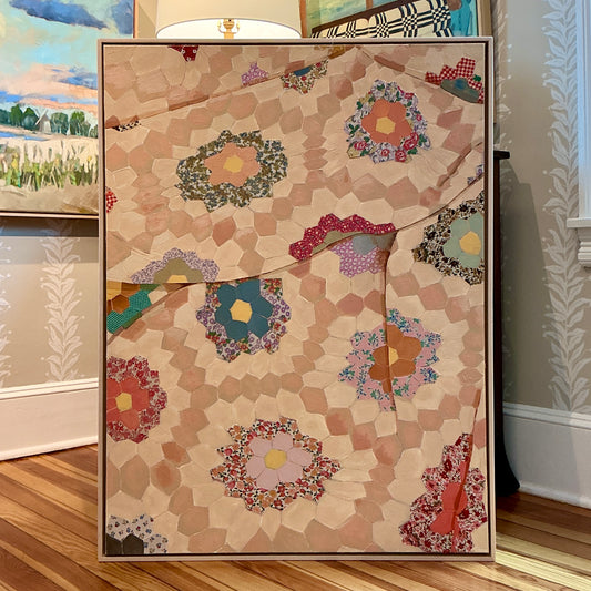 Lauren DeMarco Quilted 2 Mixed Media in Natural Maple Wood Frame