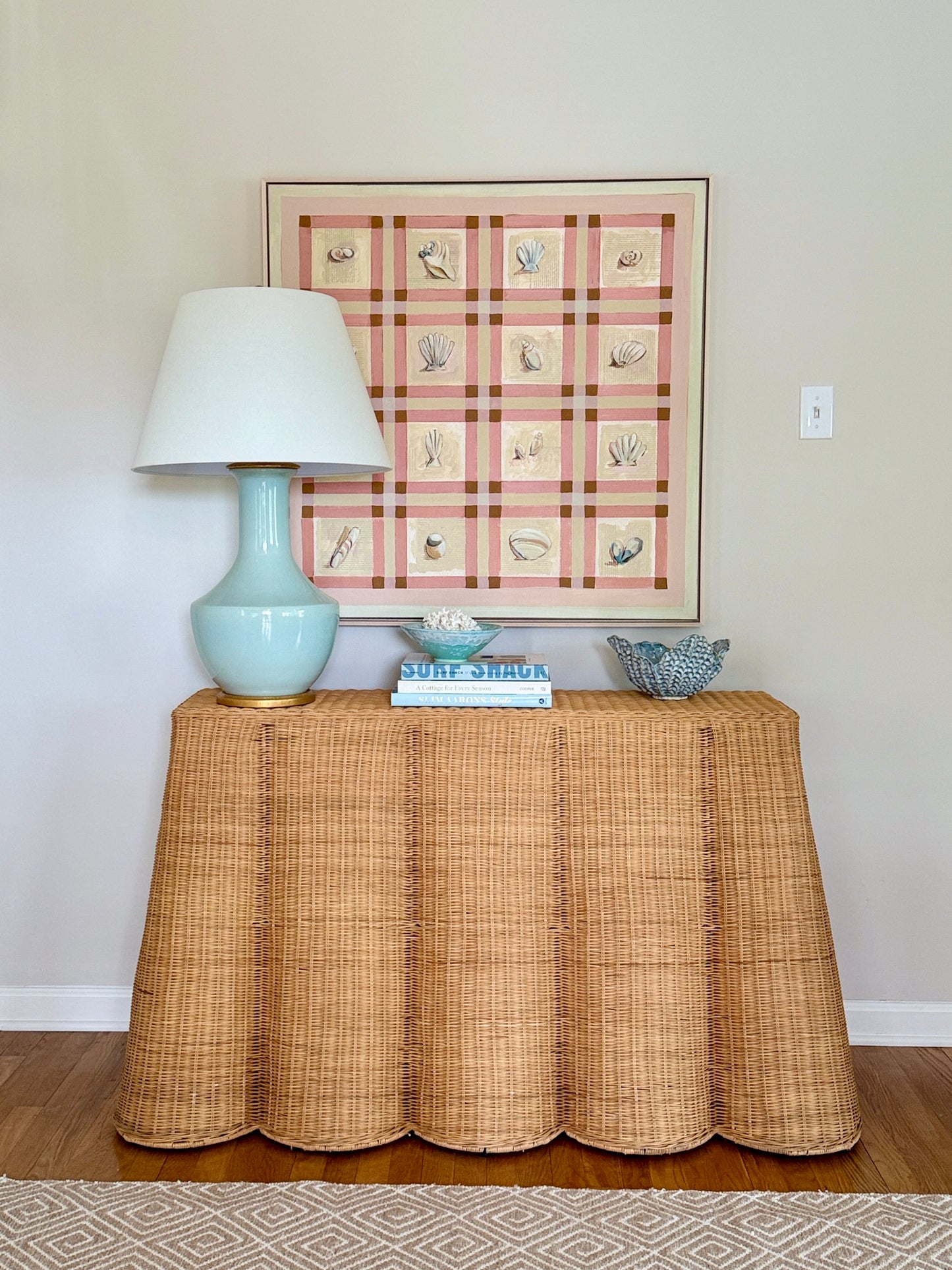 Lauren DeMarco Keepers Seashell Collection Mixed Media in Natural Maple Wood Frame