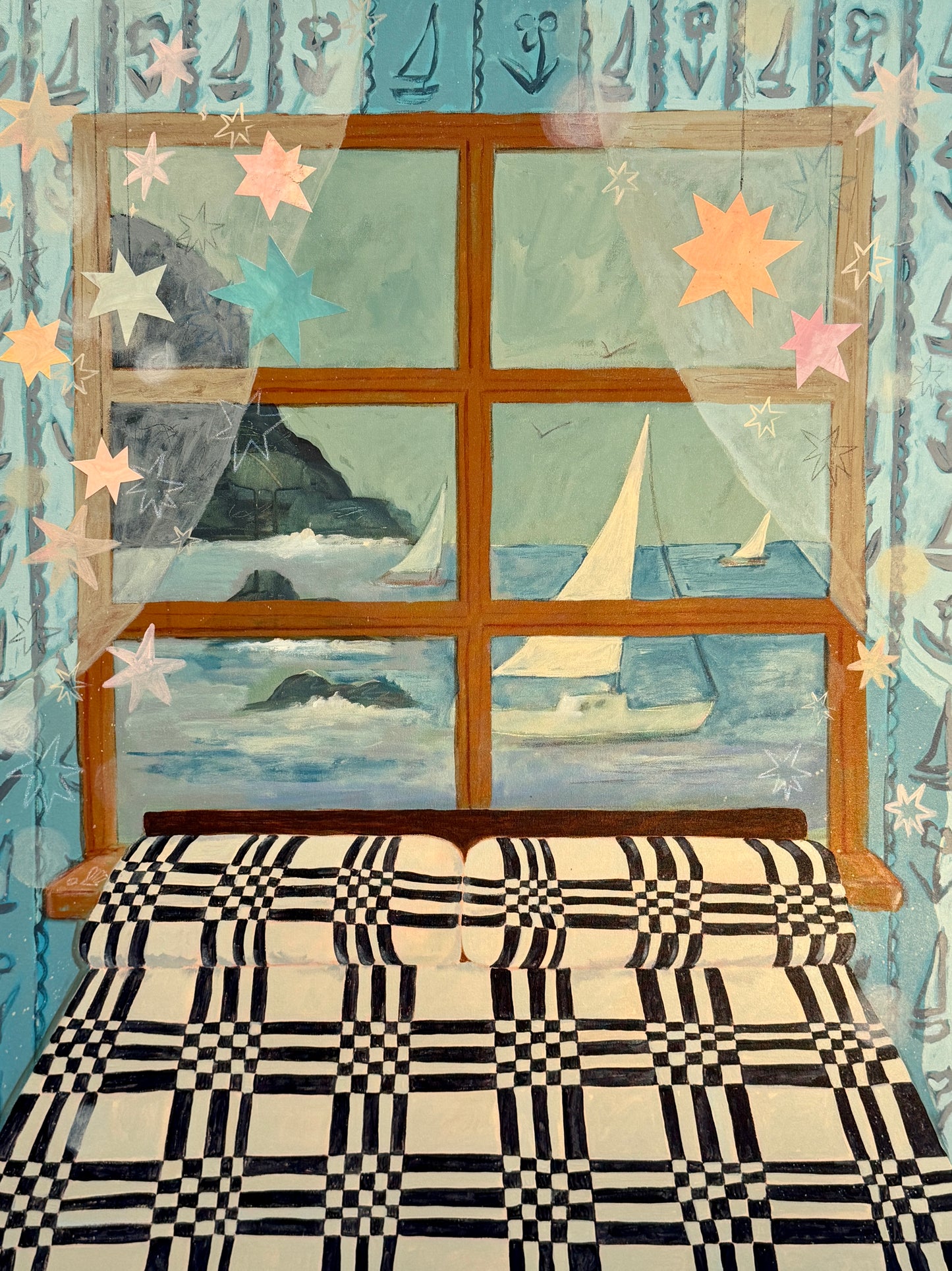 Lauren DeMarco In Your Dreams Mixed Media in Natural Maple Wood Frame