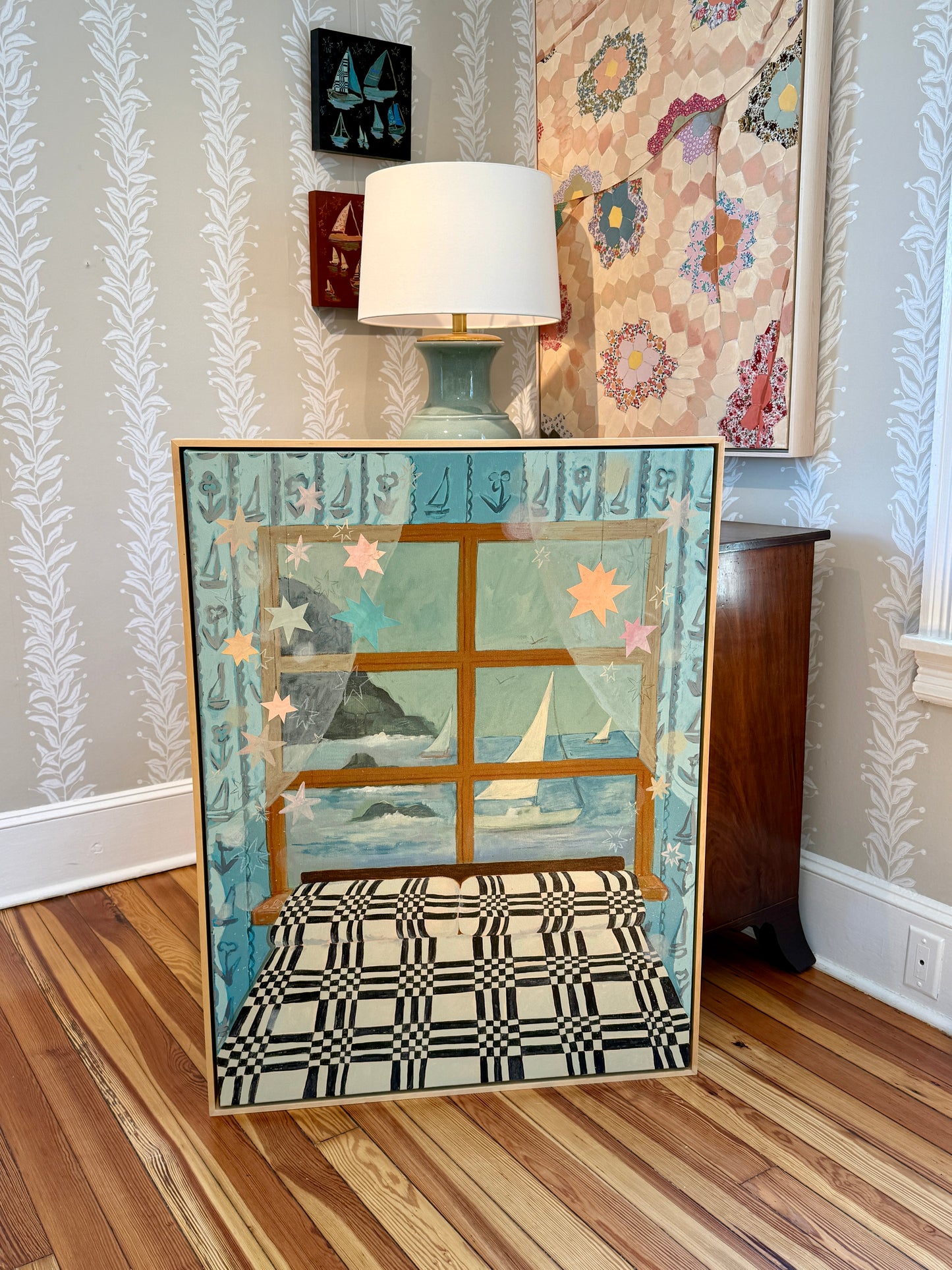 Lauren DeMarco In Your Dreams Mixed Media in Natural Maple Wood Frame