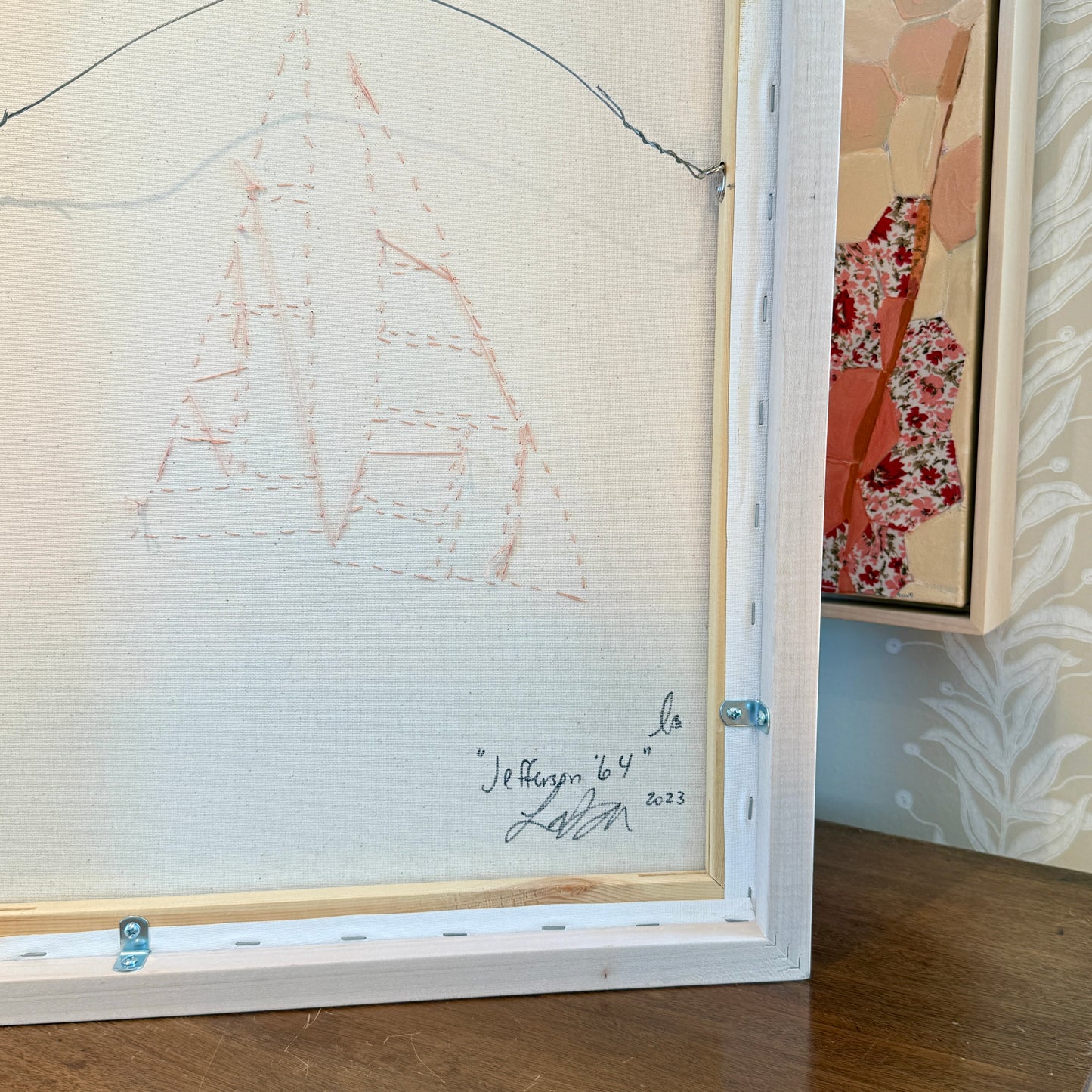 Lauren DeMarco Jefferson 1964 Mixed Media in Natural Maple Wood Frame