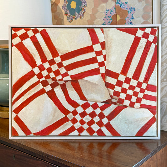 Lauren DeMarco Quilted 4 Acrylic Painting in Natural Maple Wood Frame