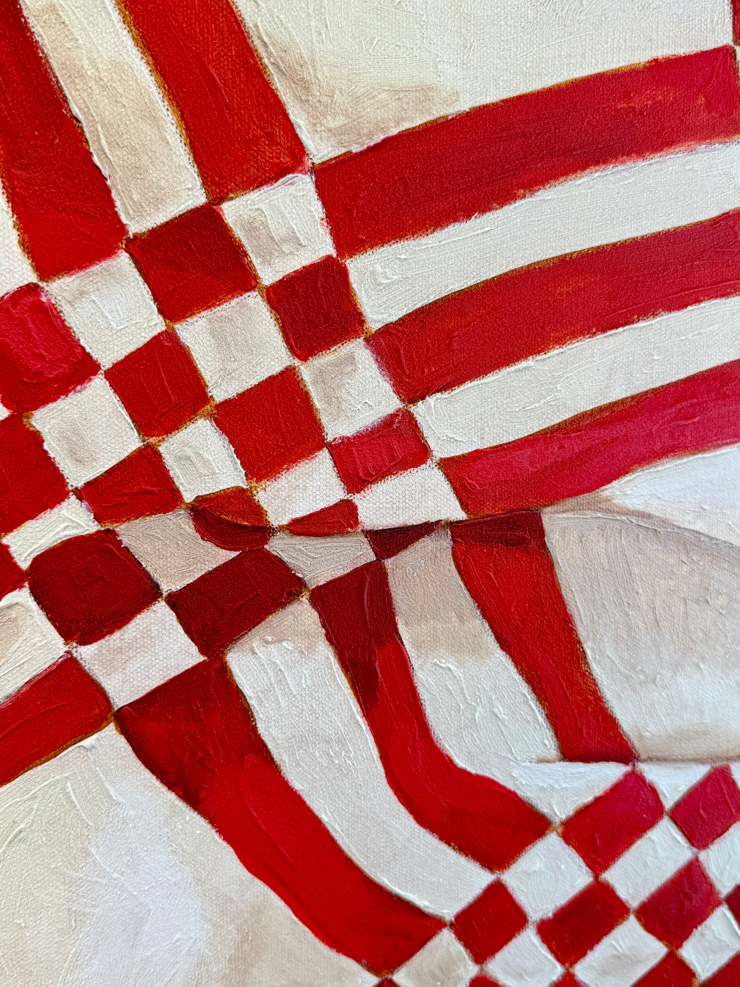 Lauren DeMarco Quilted 4 Acrylic Painting in Natural Maple Wood Frame