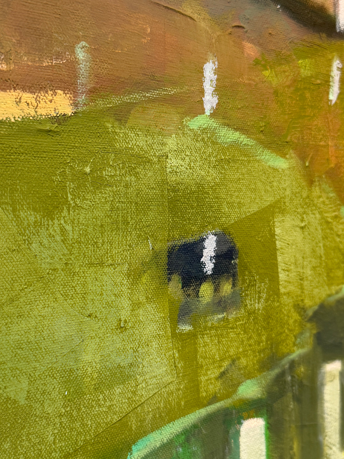 Carol Lesher Calling Landscape Oil Painting in Natural Wood Floater Frame