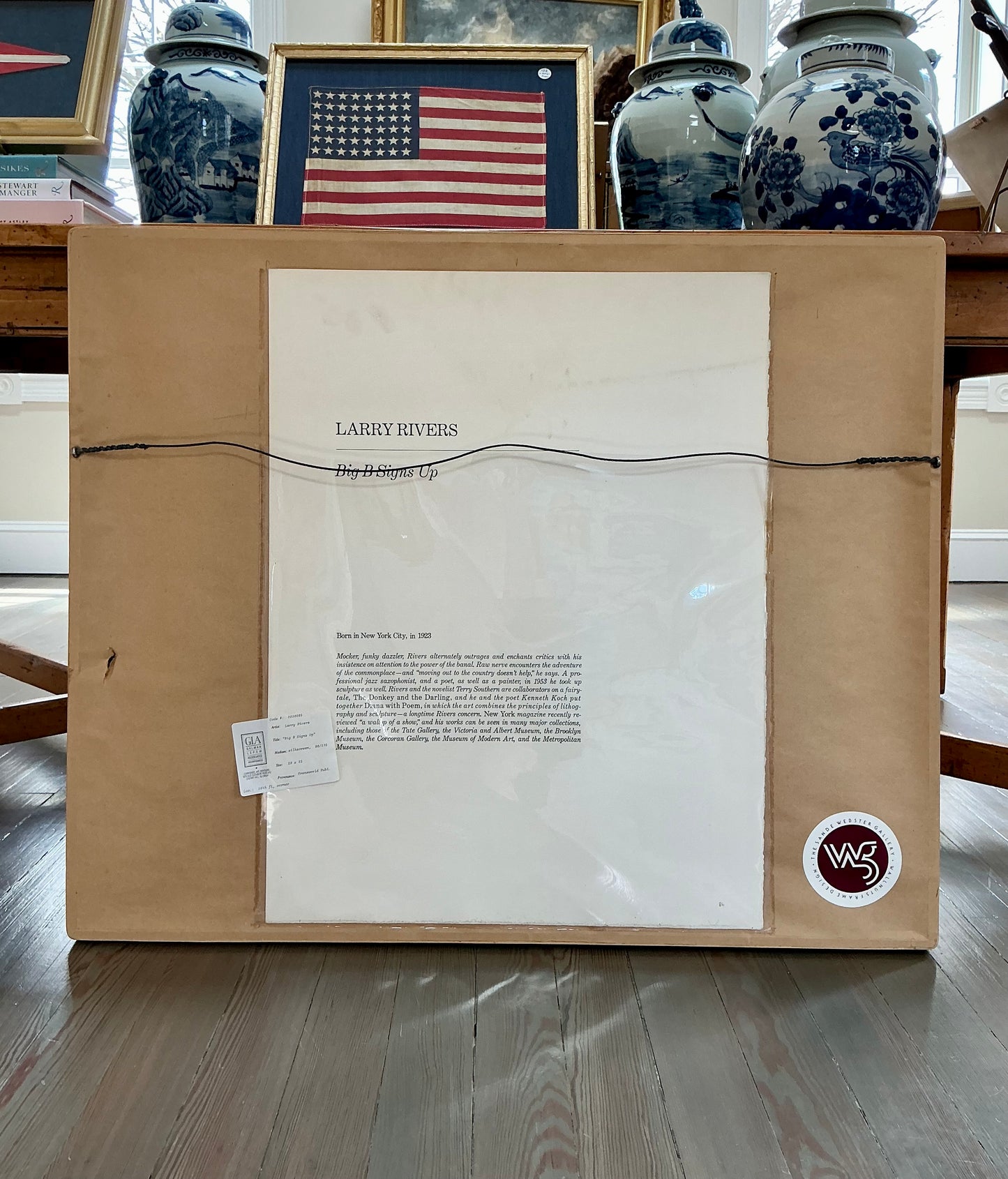 Larry Rivers Big B Signs Up Ben Franklin Bicentennial Lithograph in Wood Frame