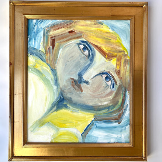 Vintage Modern Female Portrait Painting