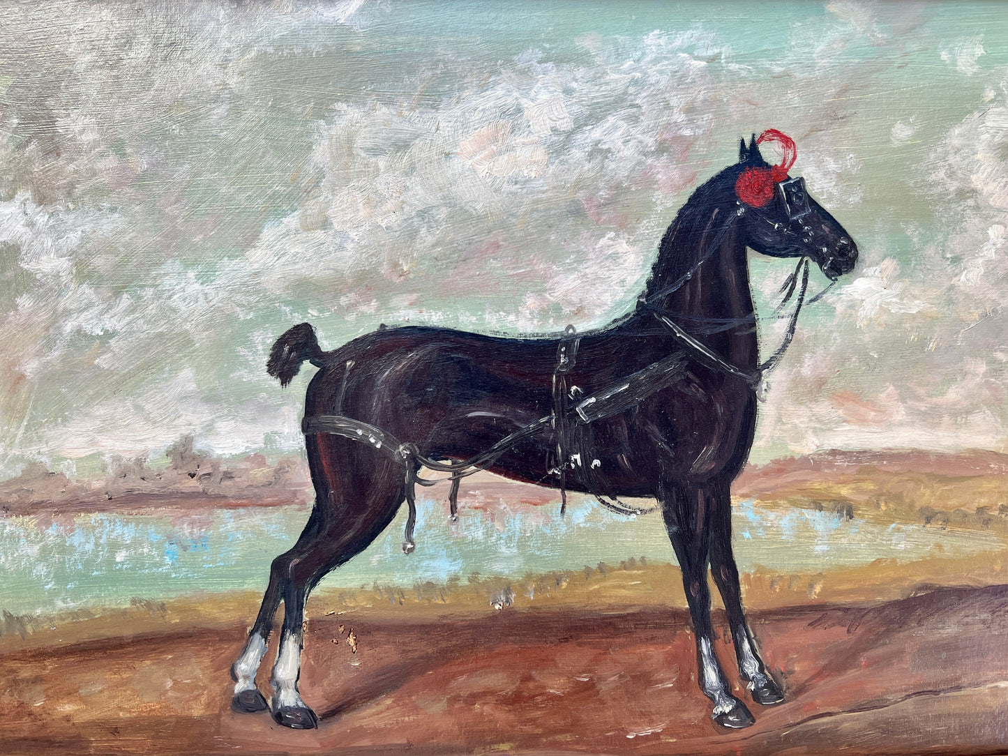 19th Century Horse Portrait Oil Painting