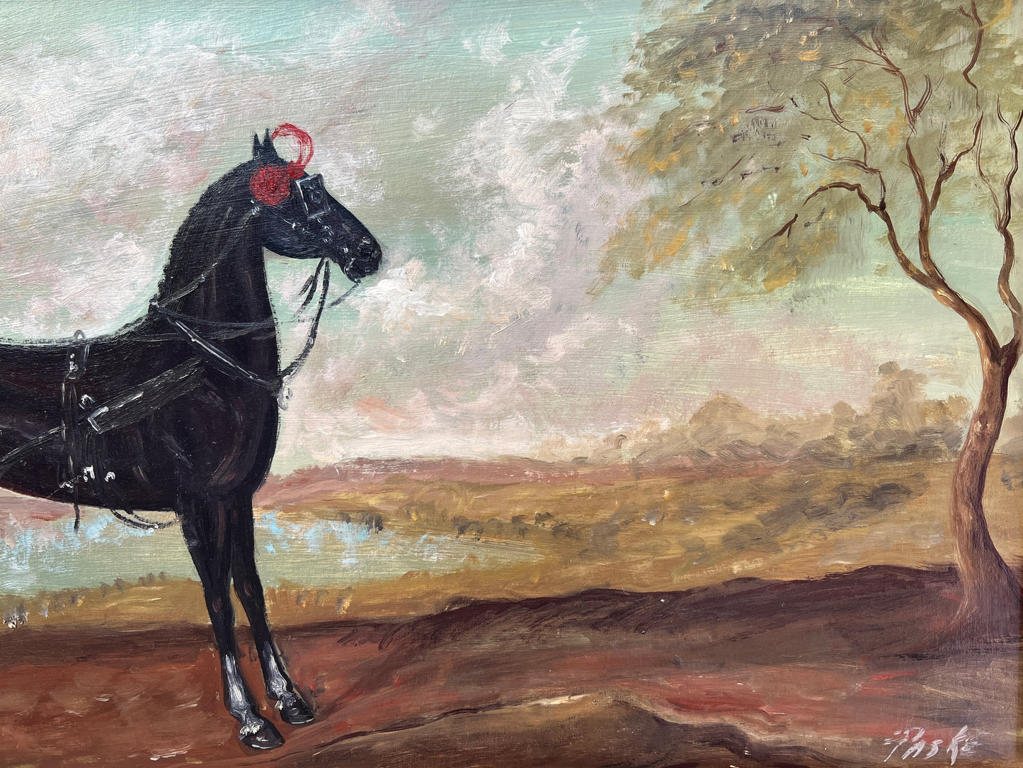 19th Century Horse Portrait Oil Painting